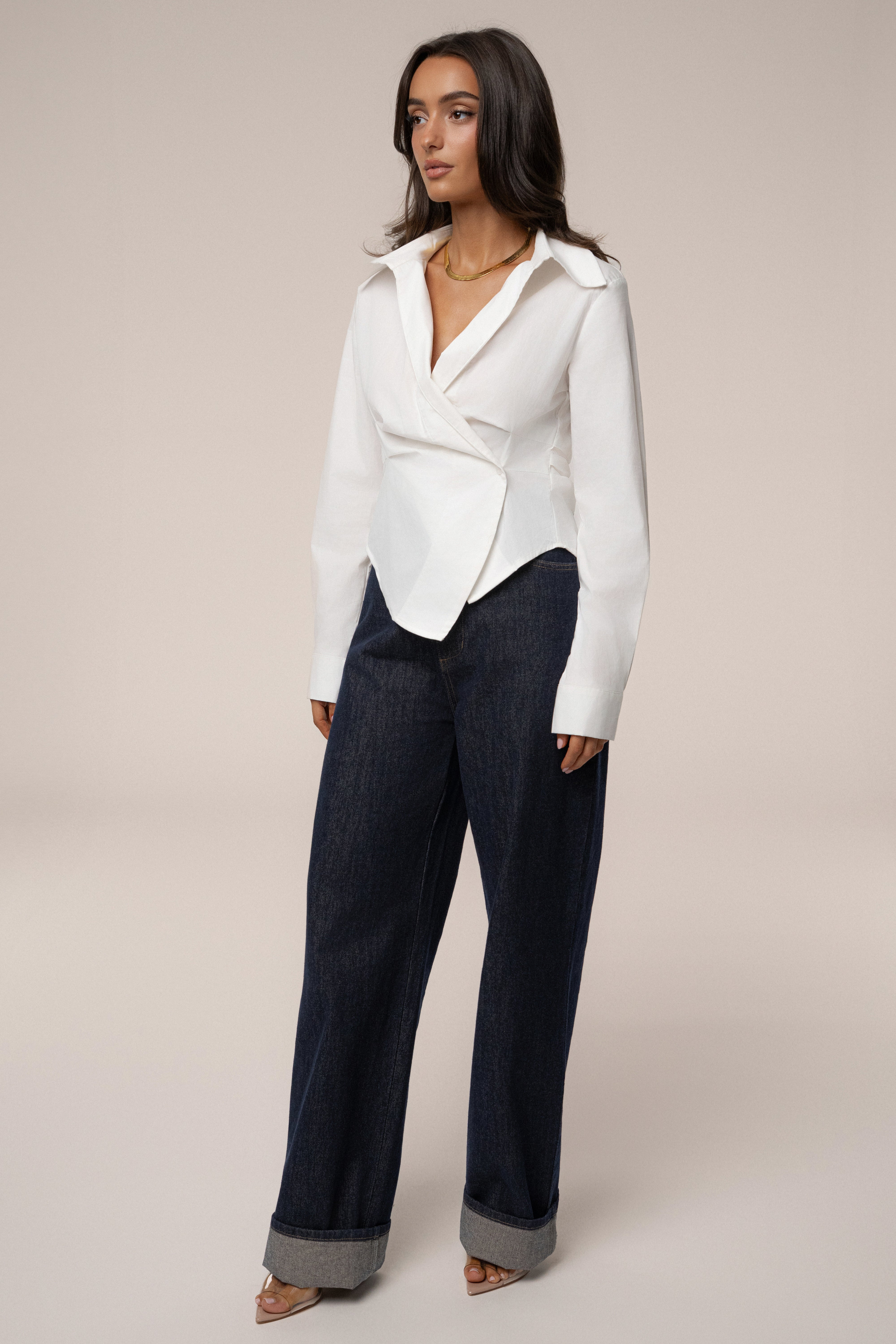 Ivory Sculpt And Form Blouse - JLUXLABEL