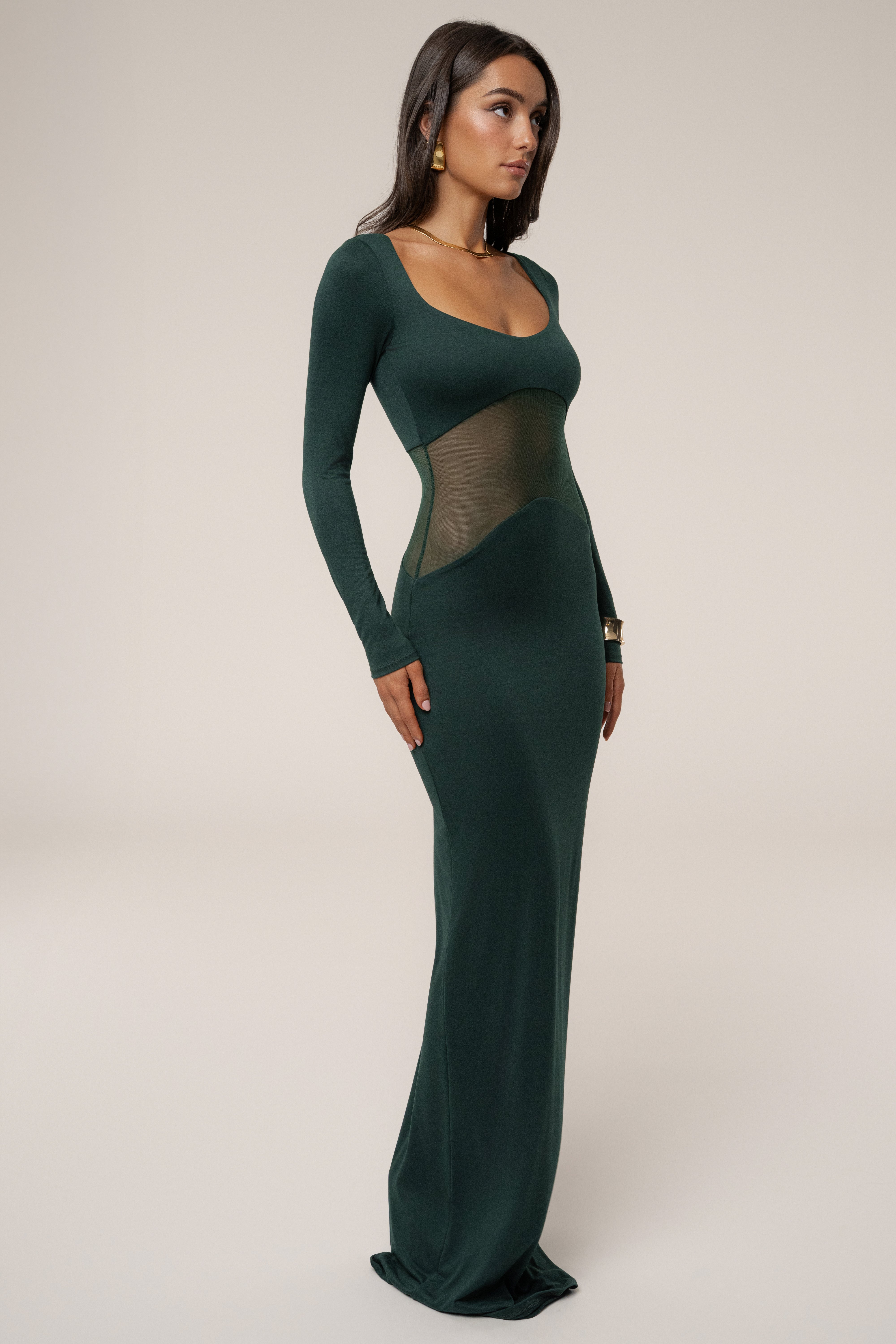 Emerald Glitz Hour Maxi Dress - JLUXLABEL