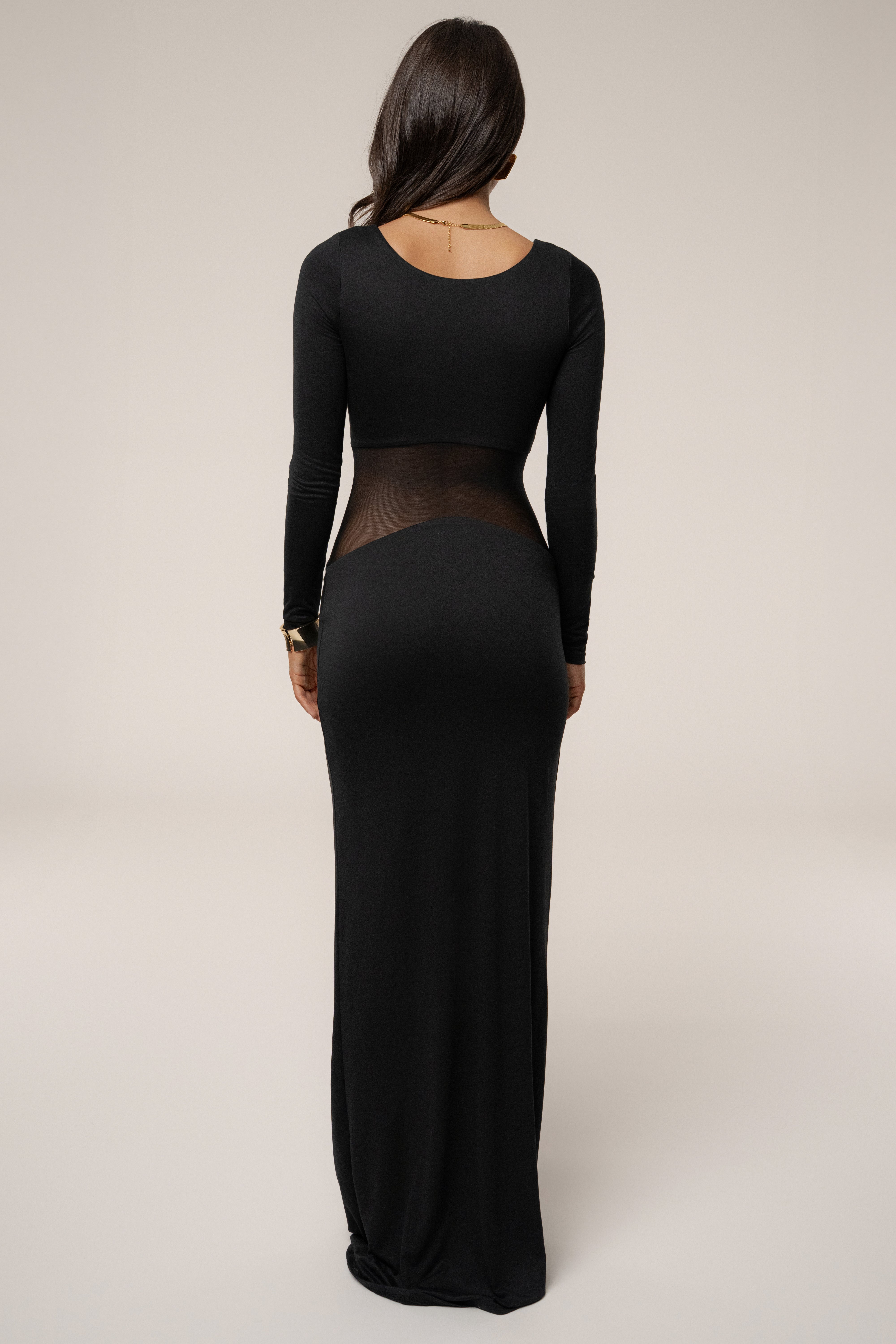 Black Glitz Hour Maxi Dress - JLUXLABEL
