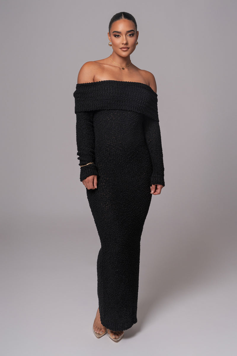 Black Olivea Knit Maxi Dress