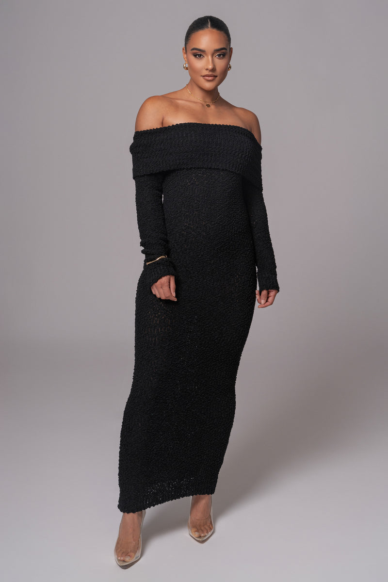 Black Olivea Knit Maxi Dress