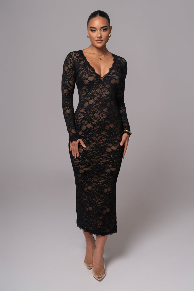 Black Canada Lace Maxi Dress