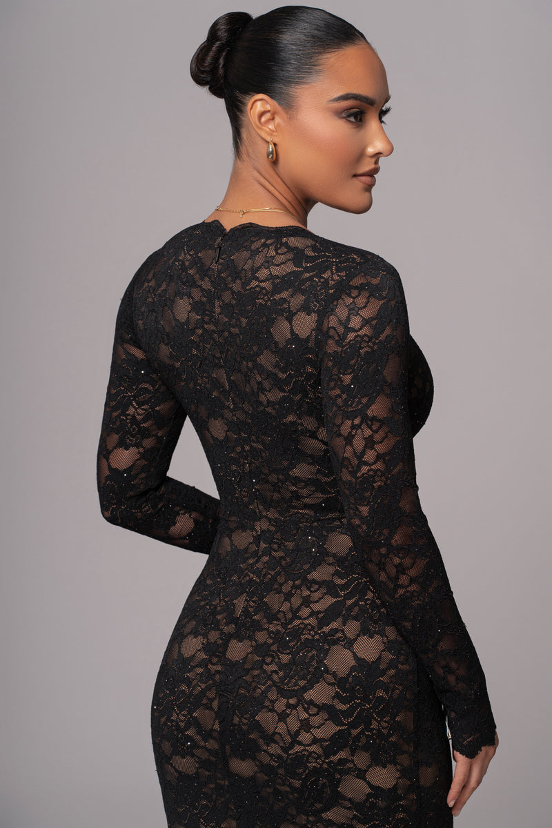 Black Canada Lace Maxi Dress