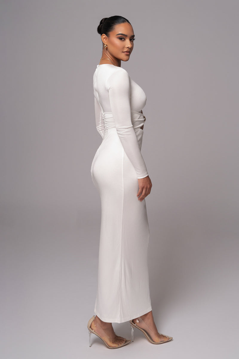 Ivory Soiree Cutout Maxi Dress