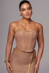 Tan Textured Harley Corset Top