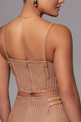 Tan Textured Harley Corset Top