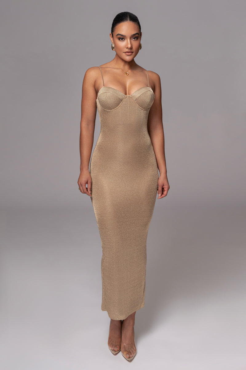 Gold Twilight Elegance Maxi Dress