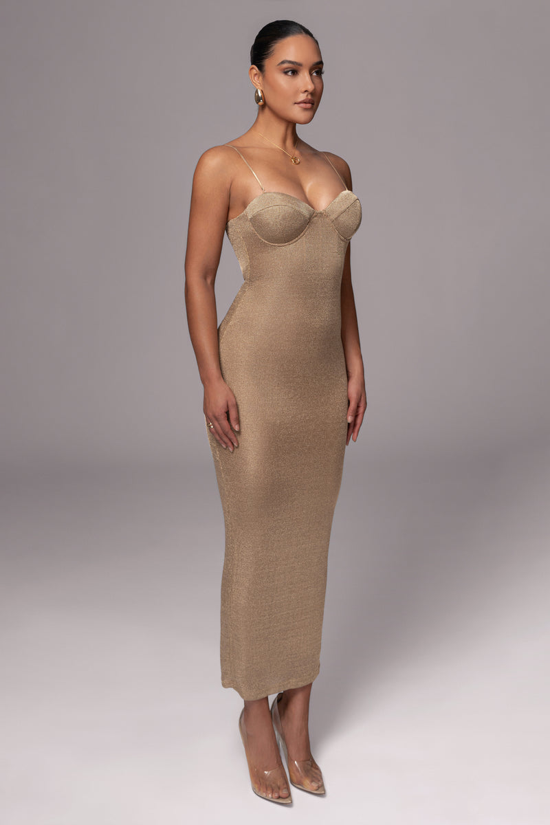 Gold Twilight Elegance Maxi Dress