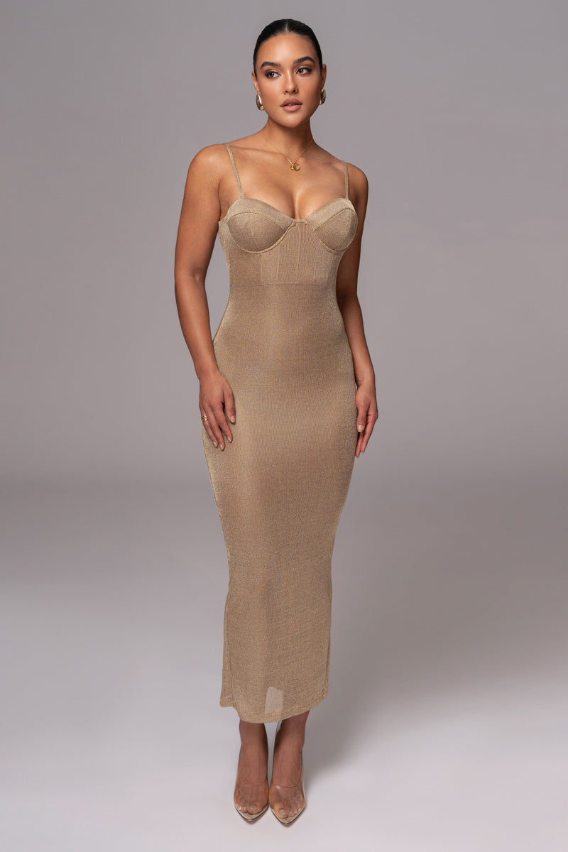 Gold Twilight Elegance Maxi Dress