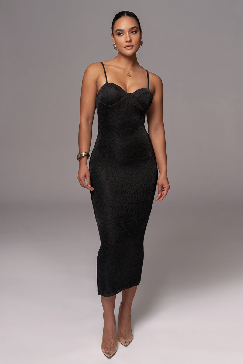 Black Twilight Elegance Maxi Dress