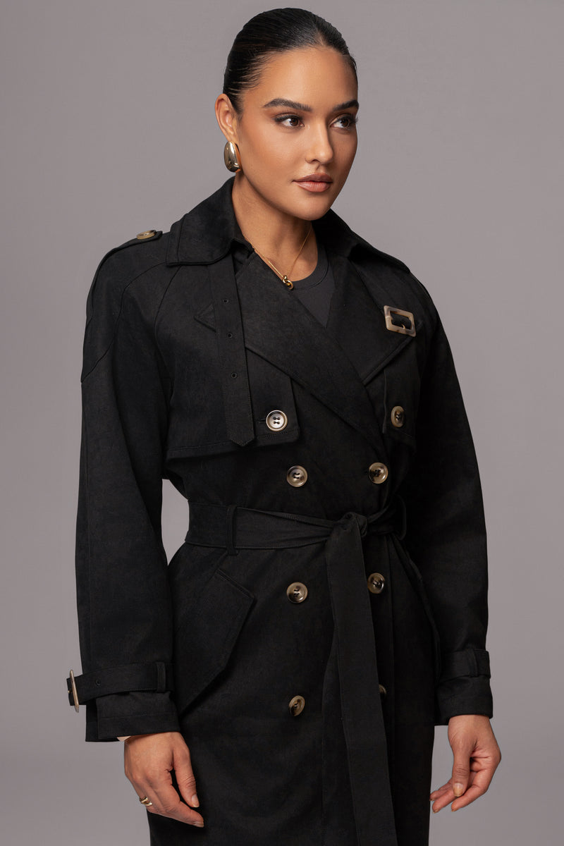 Black Elite Suede Coat