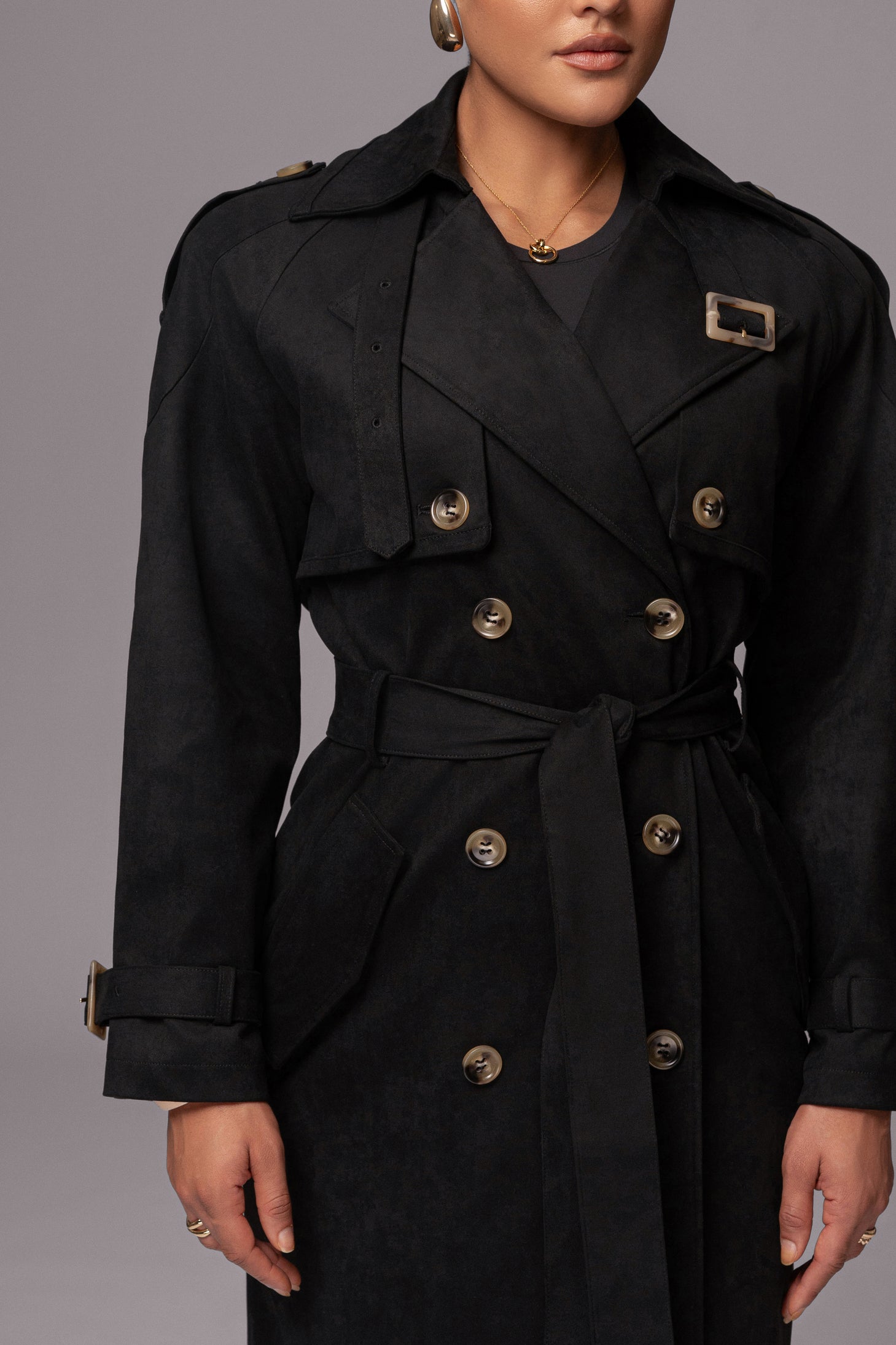 Black Elite Suede Coat