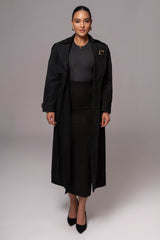 Black Elite Suede Coat