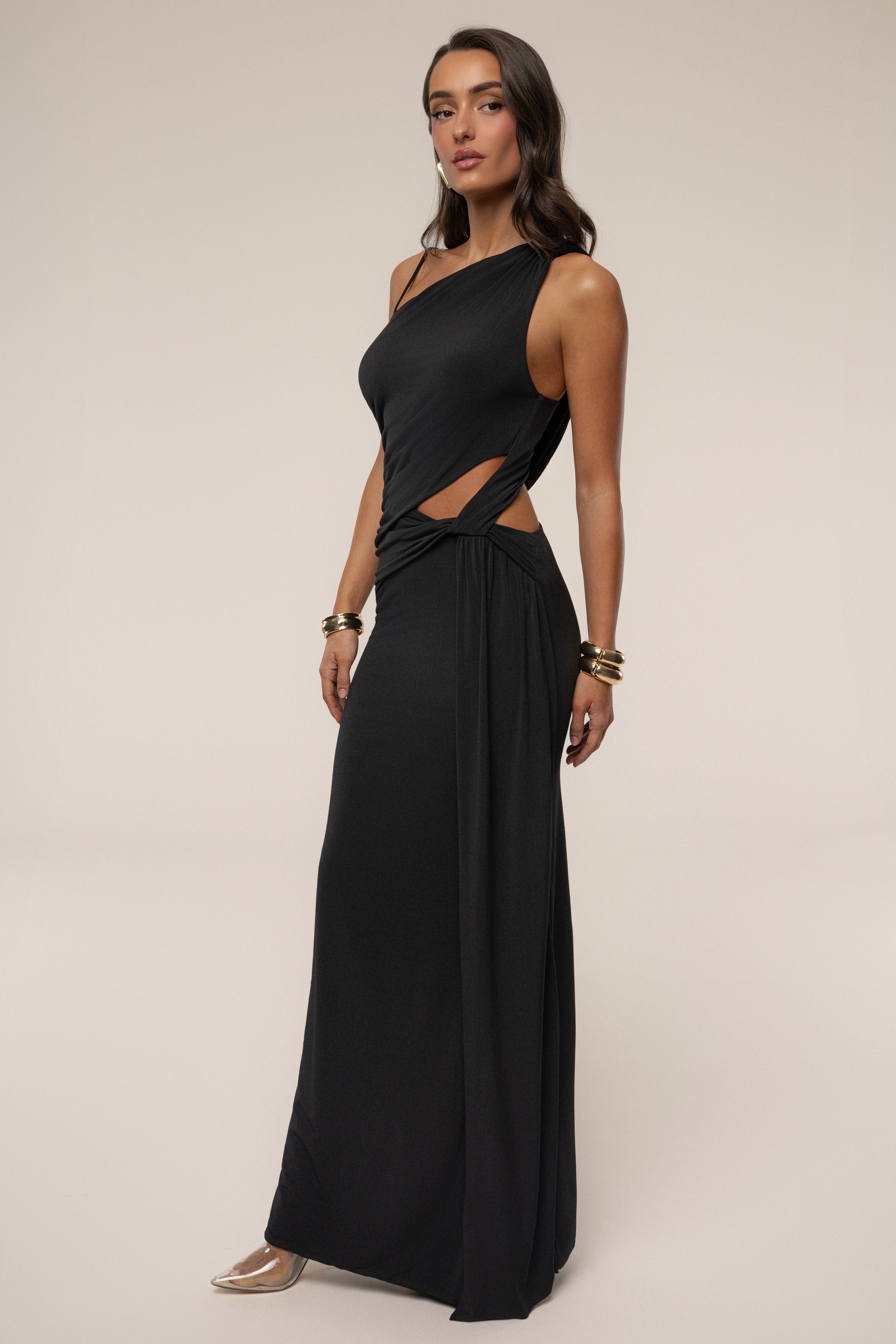 Black Astra Cutout Maxi Dress - JLUXLABEL