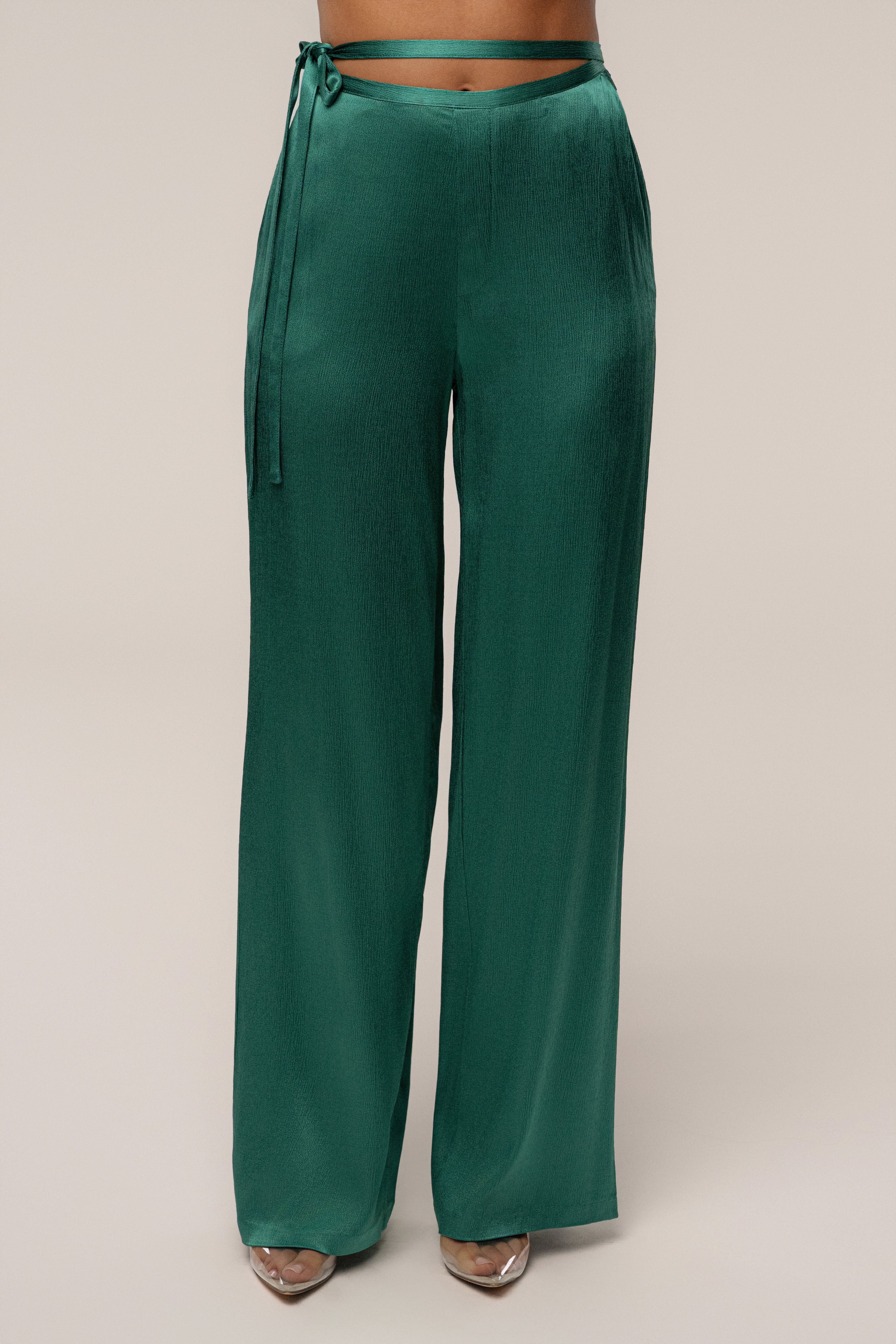 Emerald Deserae Satin Pants