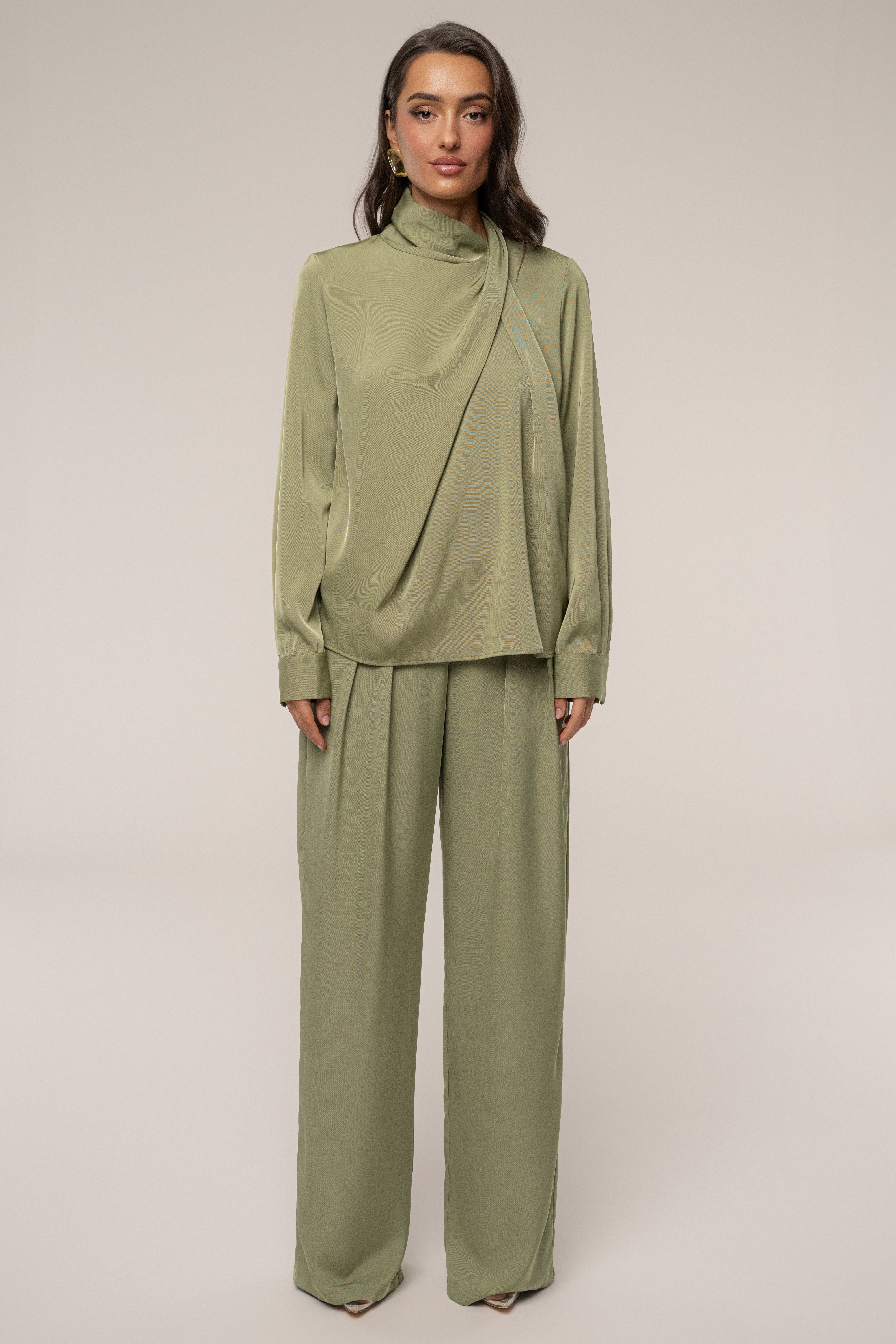 Olive Alexa Satin Blouse