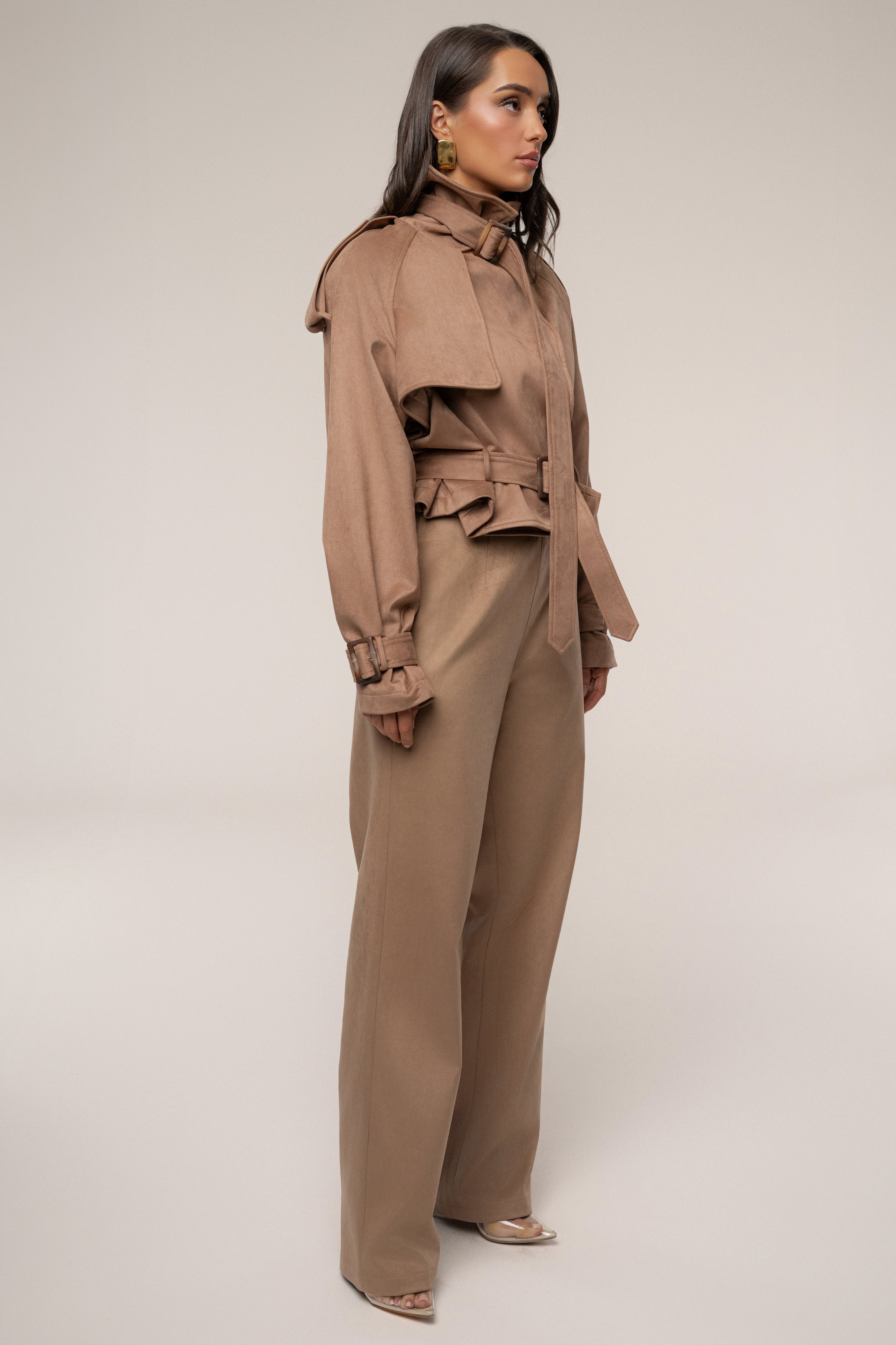 Tan Latte Cropped Jacket