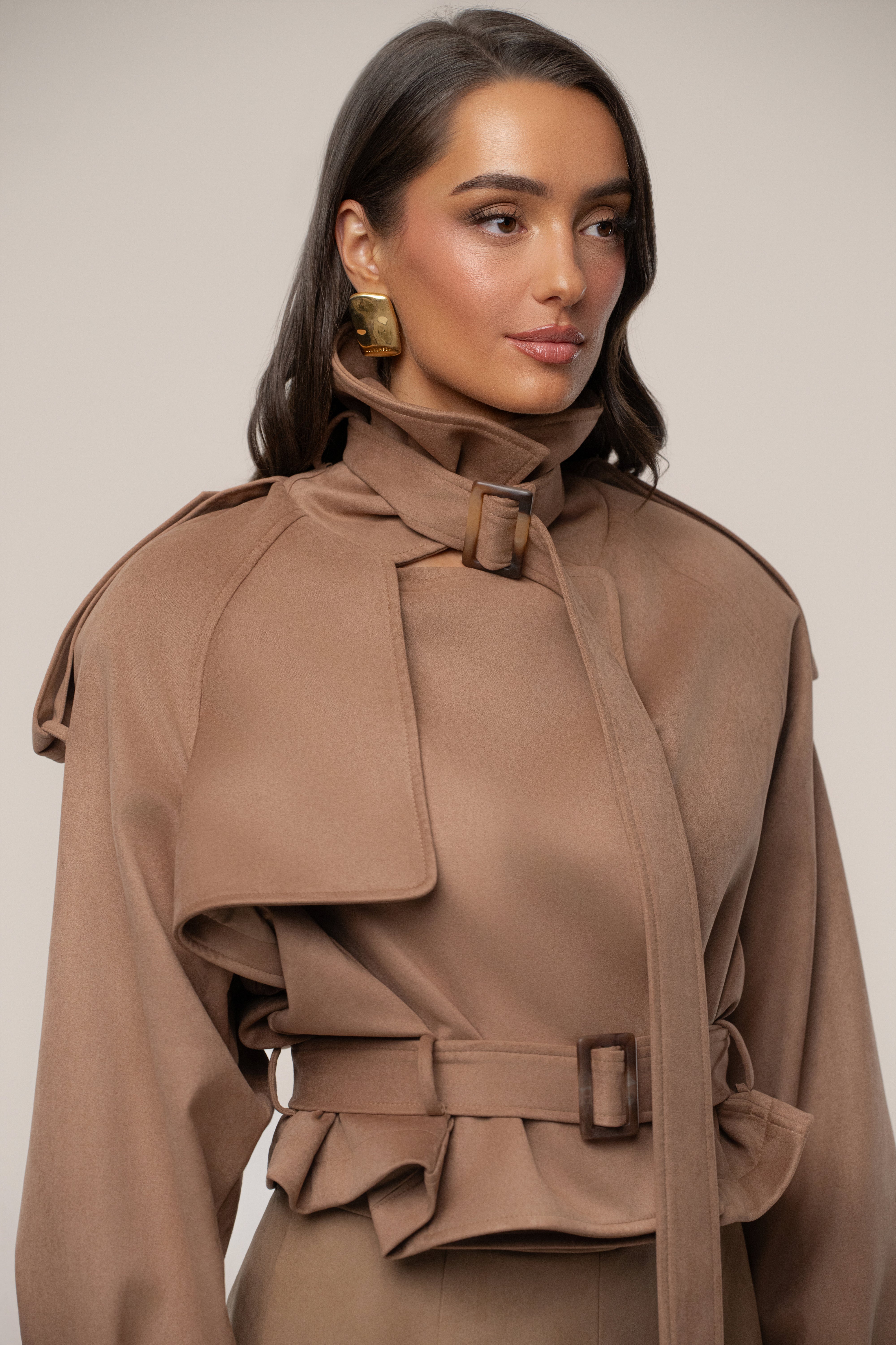 Tan Latte Cropped Jacket