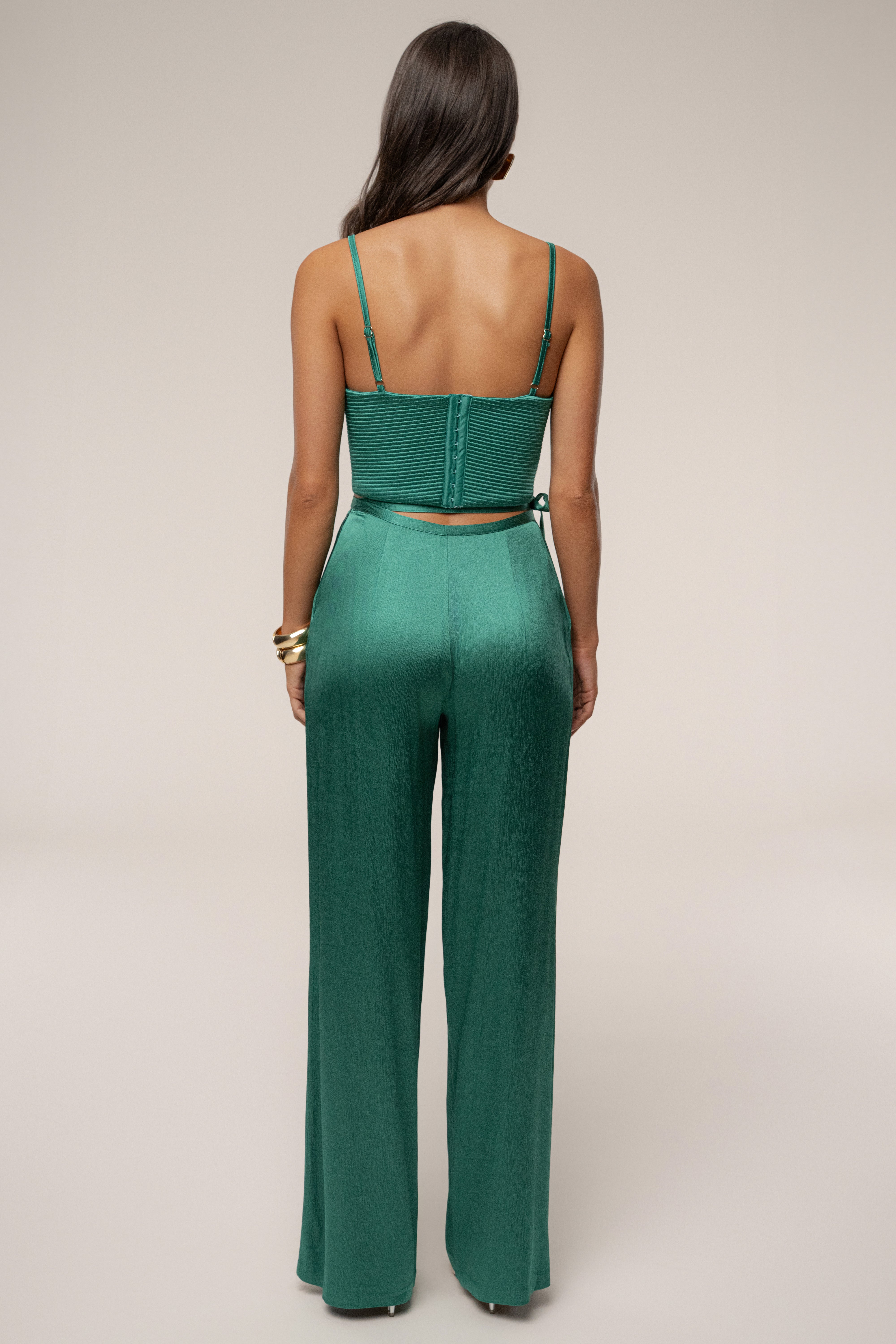 Emerald Deserae Satin Pants