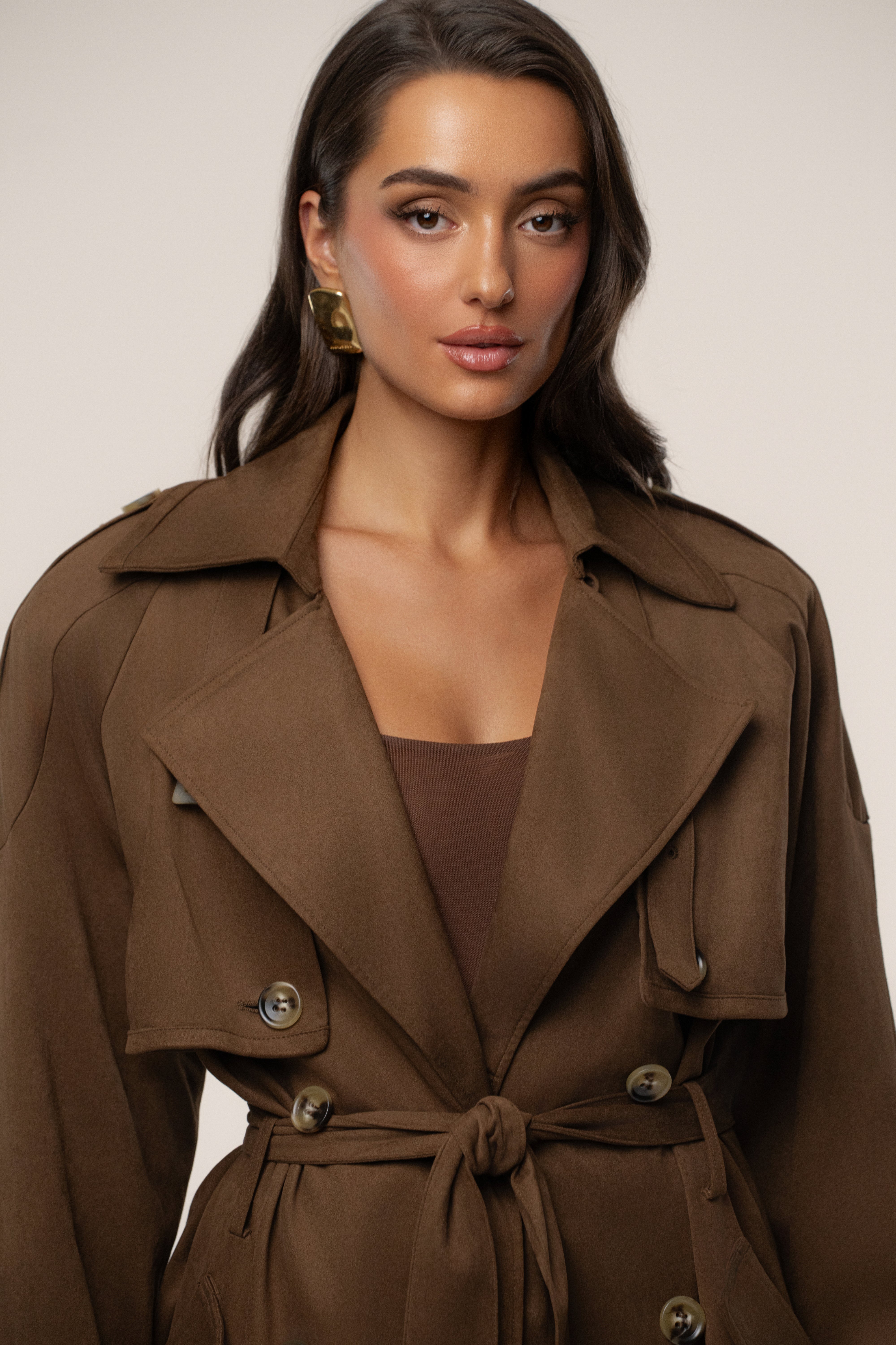 Chocolate Elite Suede Coat