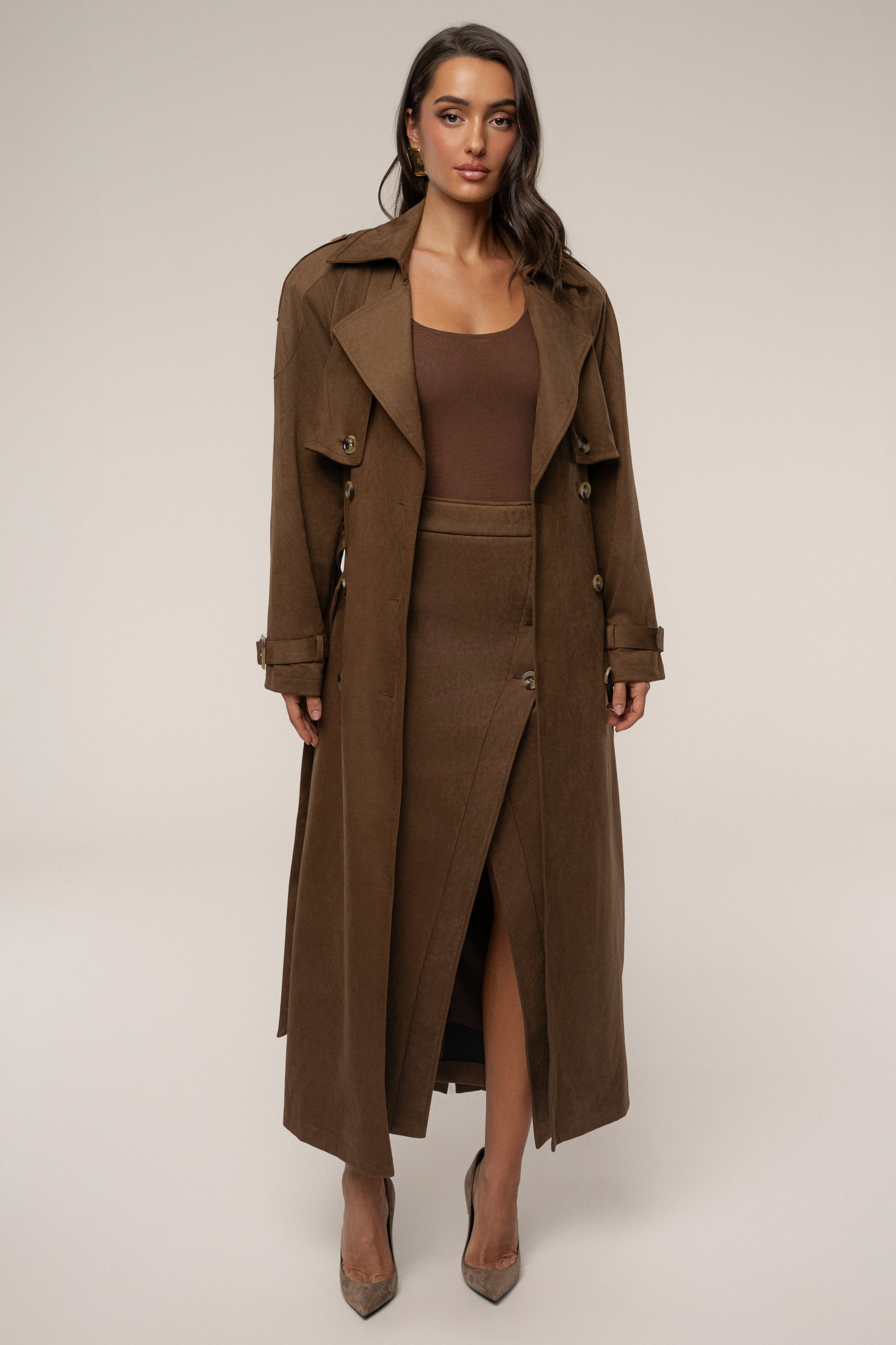 Chocolate Elite Suede Coat