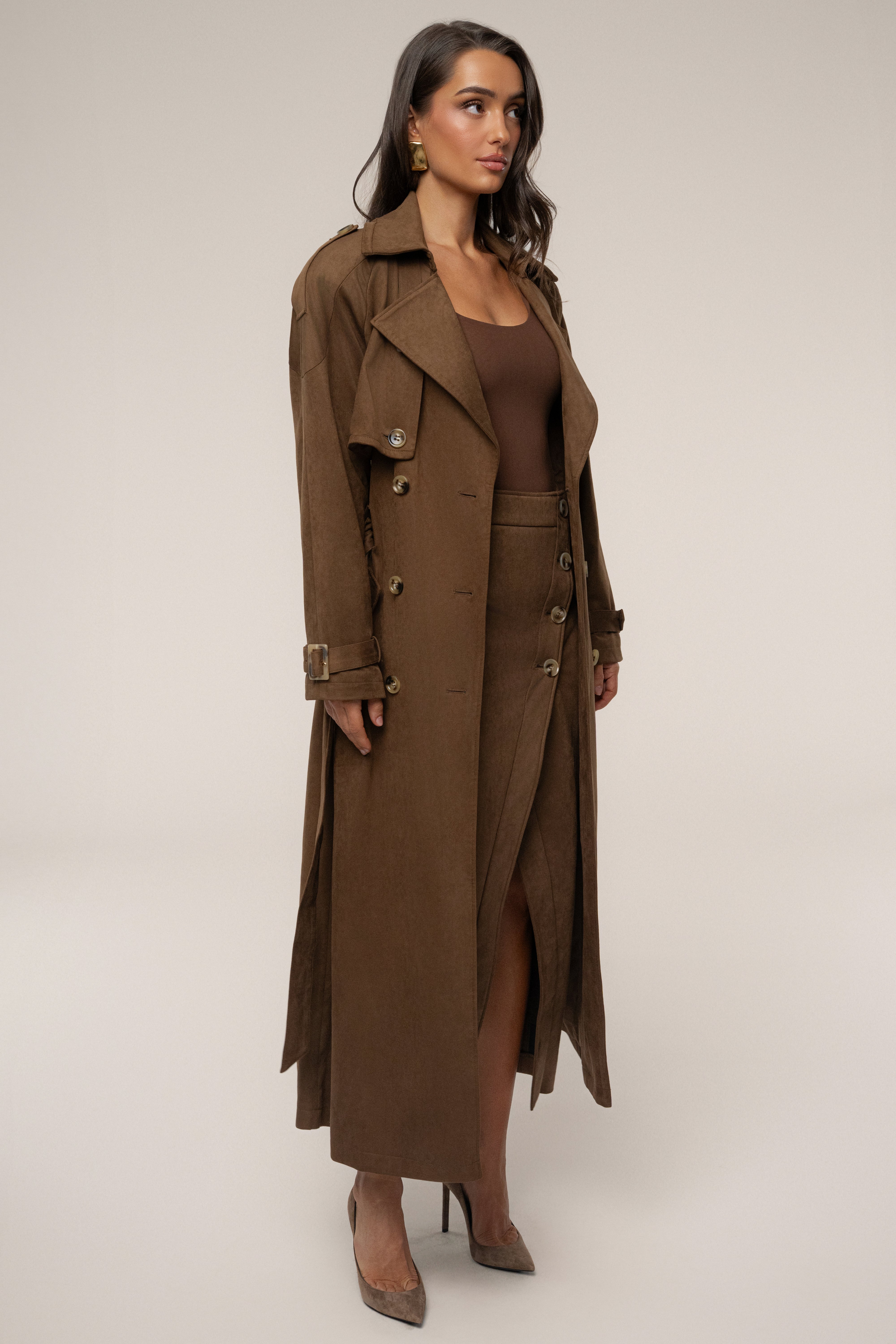 Chocolate Elite Suede Coat