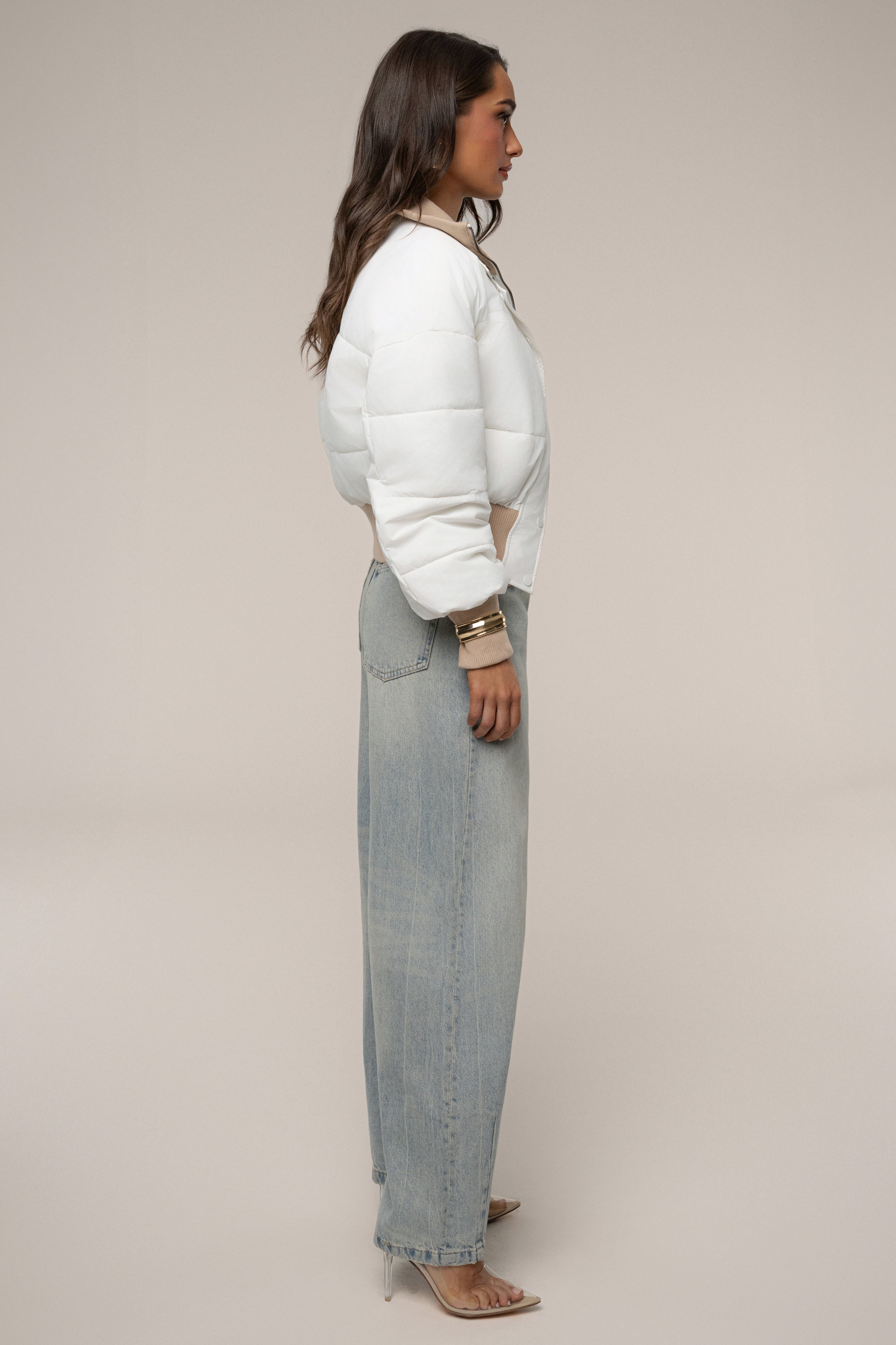 Veste côtelée blanche Stassie