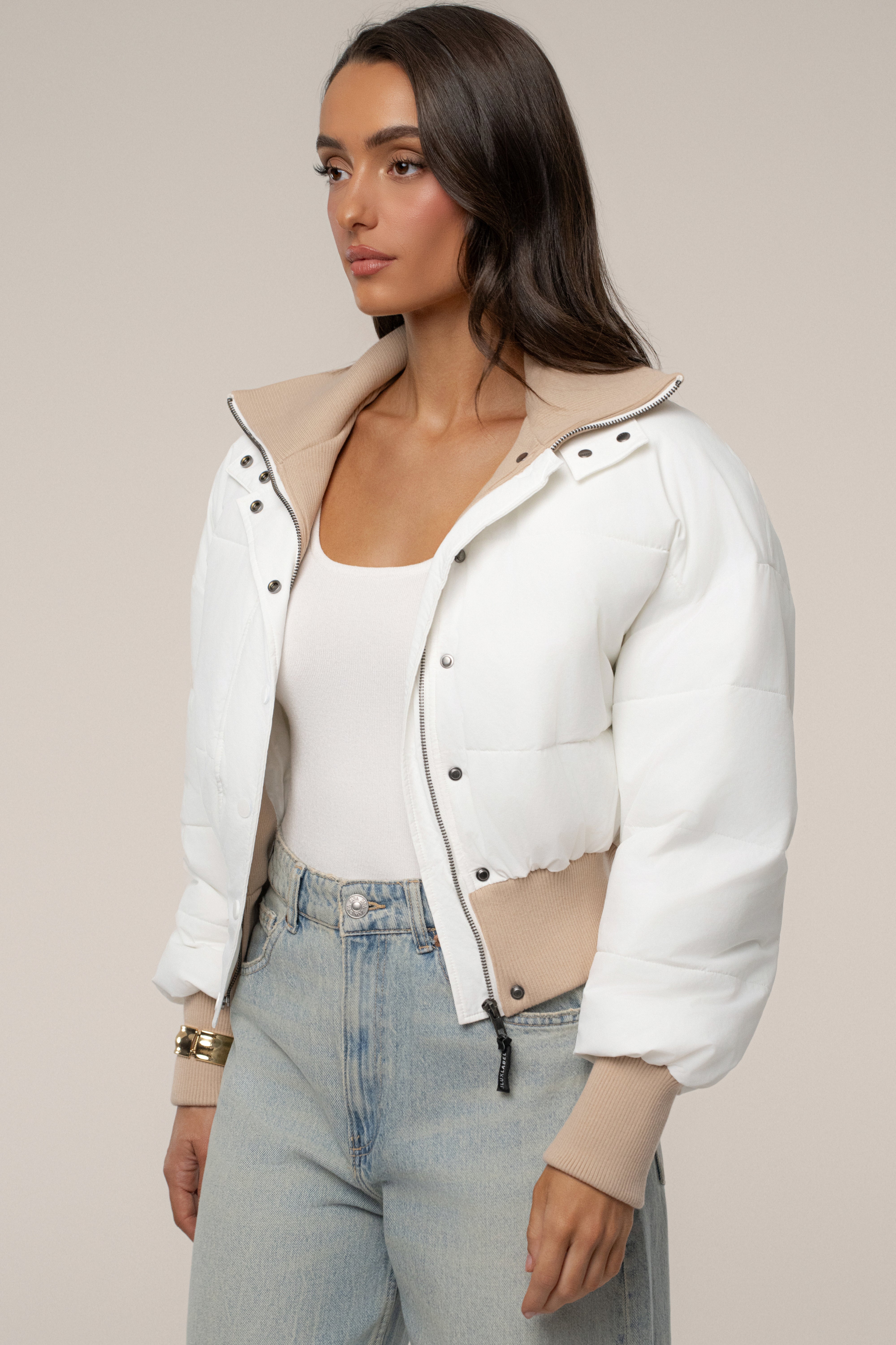 Veste côtelée blanche Stassie