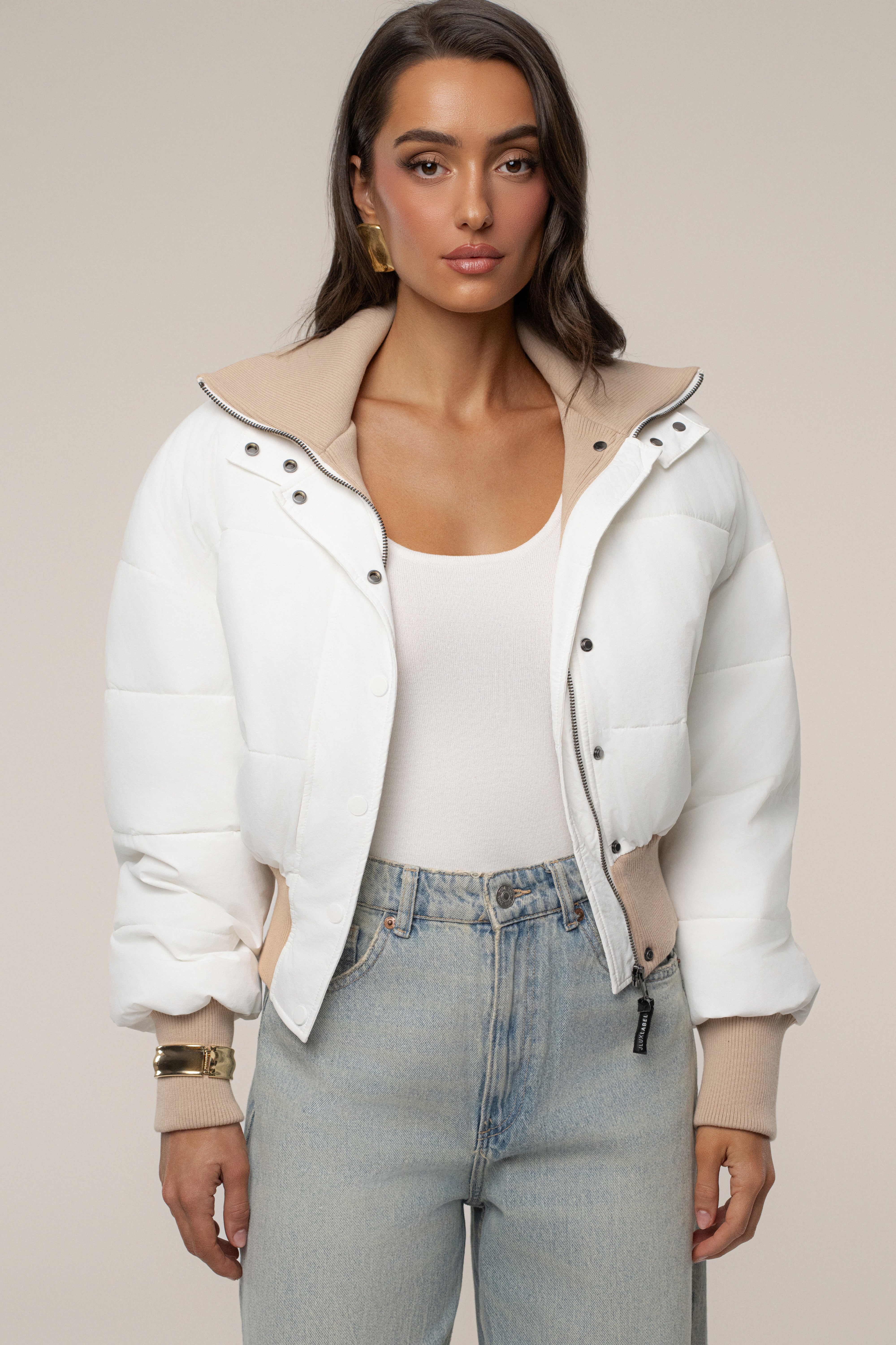 Veste côtelée blanche Stassie