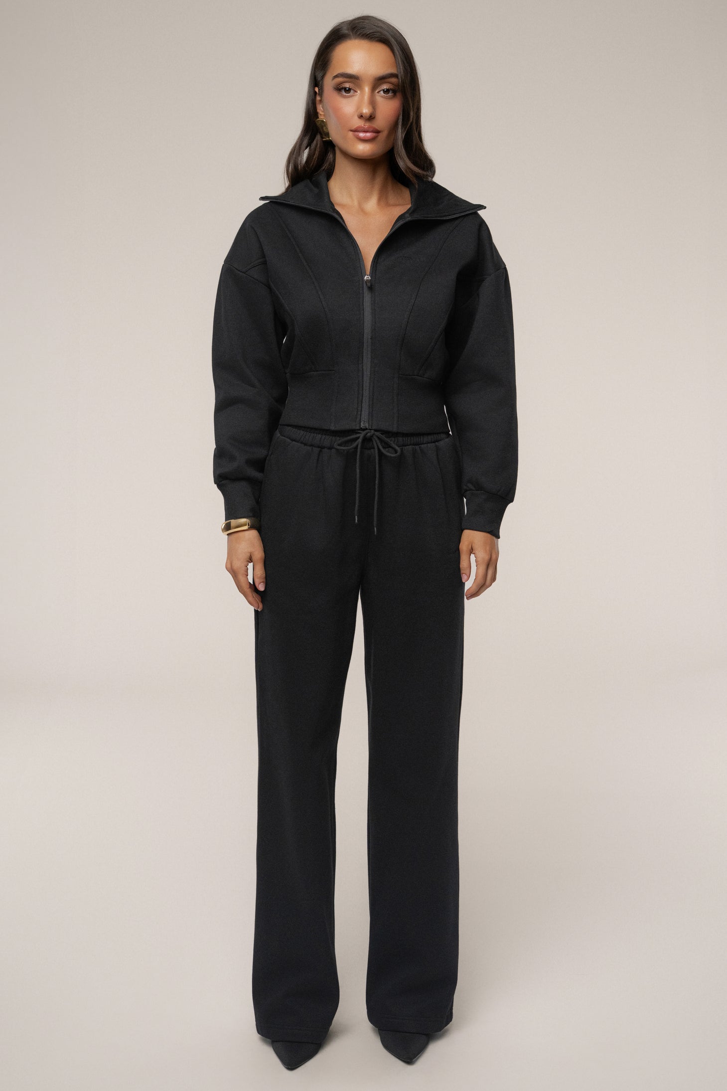 Black JLUXLABEL Logo Fleece Pants