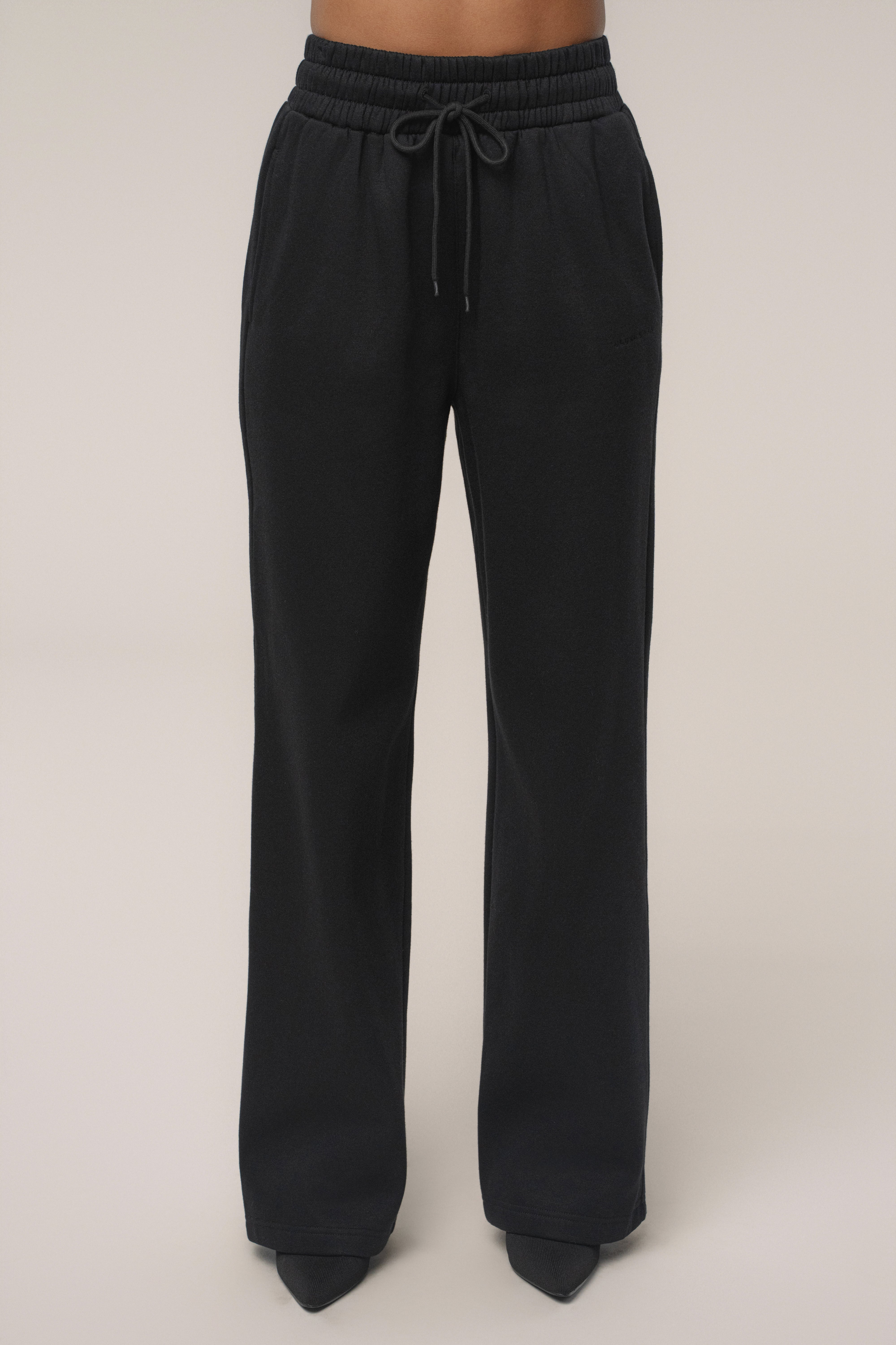 Black JLUXLABEL Logo Fleece Pants