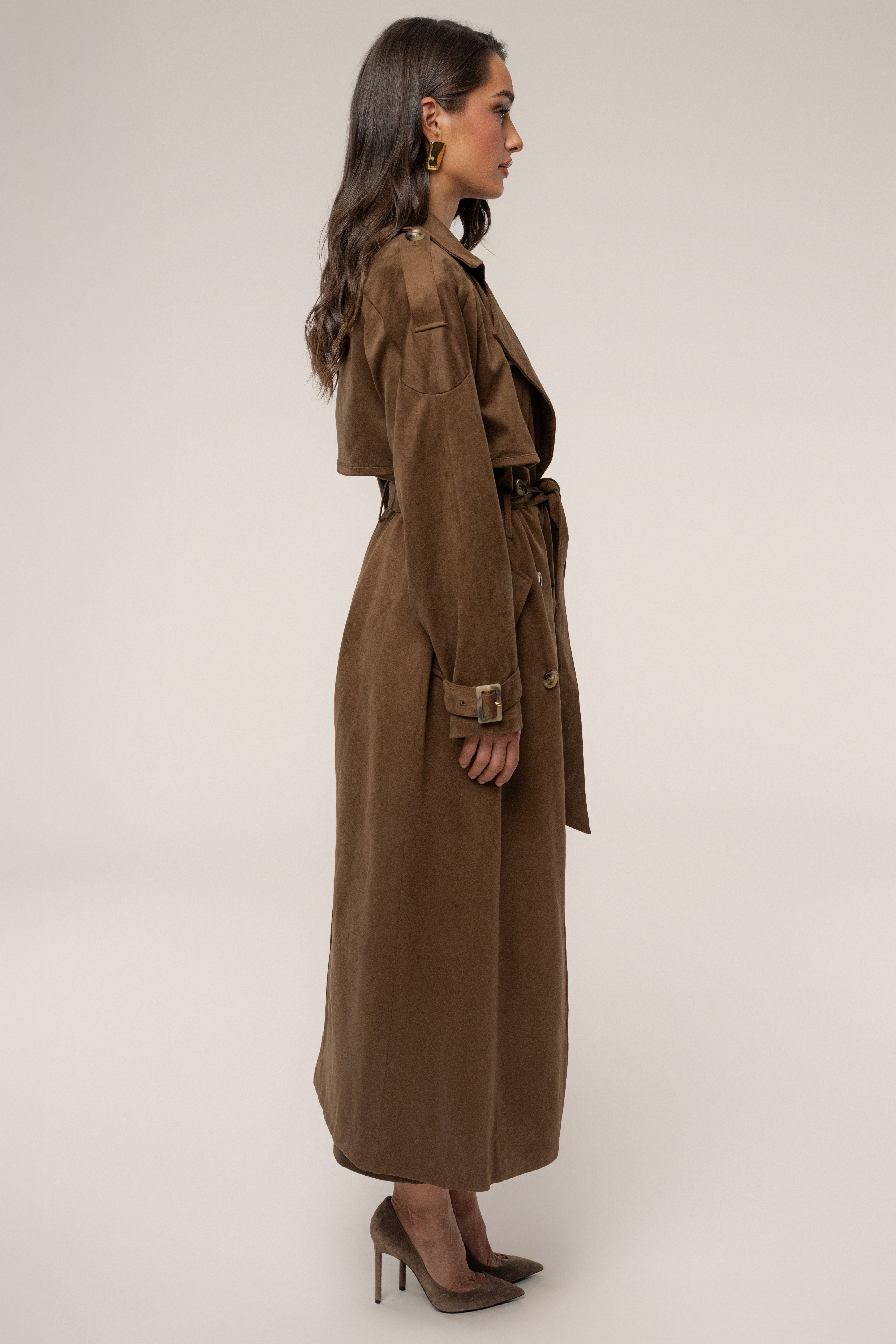 Chocolate Elite Suede Coat