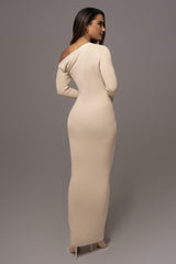 Ivory Night Shimmers Asymmetrical Midi Dress - JLUXLABEL