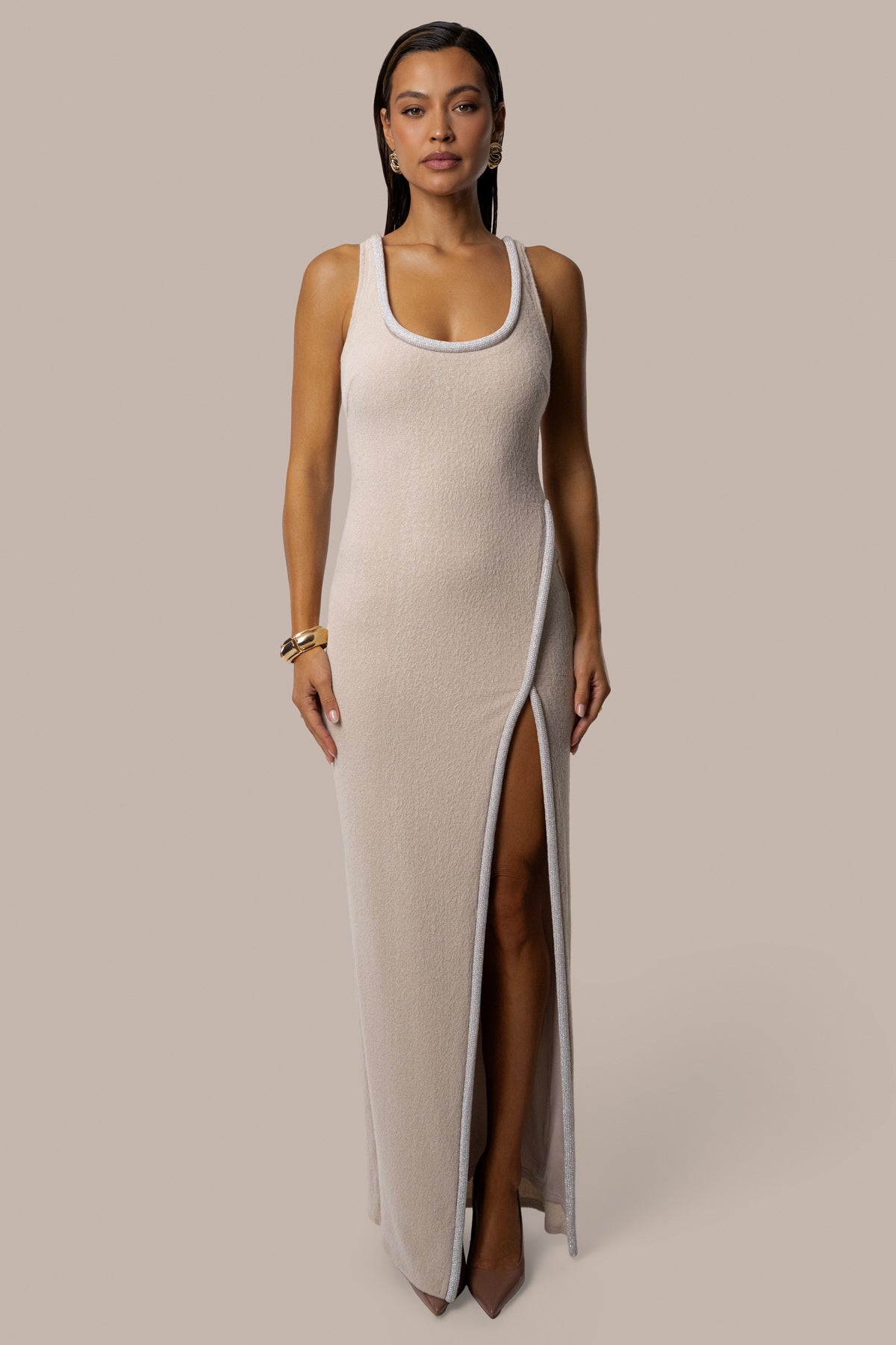 Stone Merlot Nights Maxi Dress