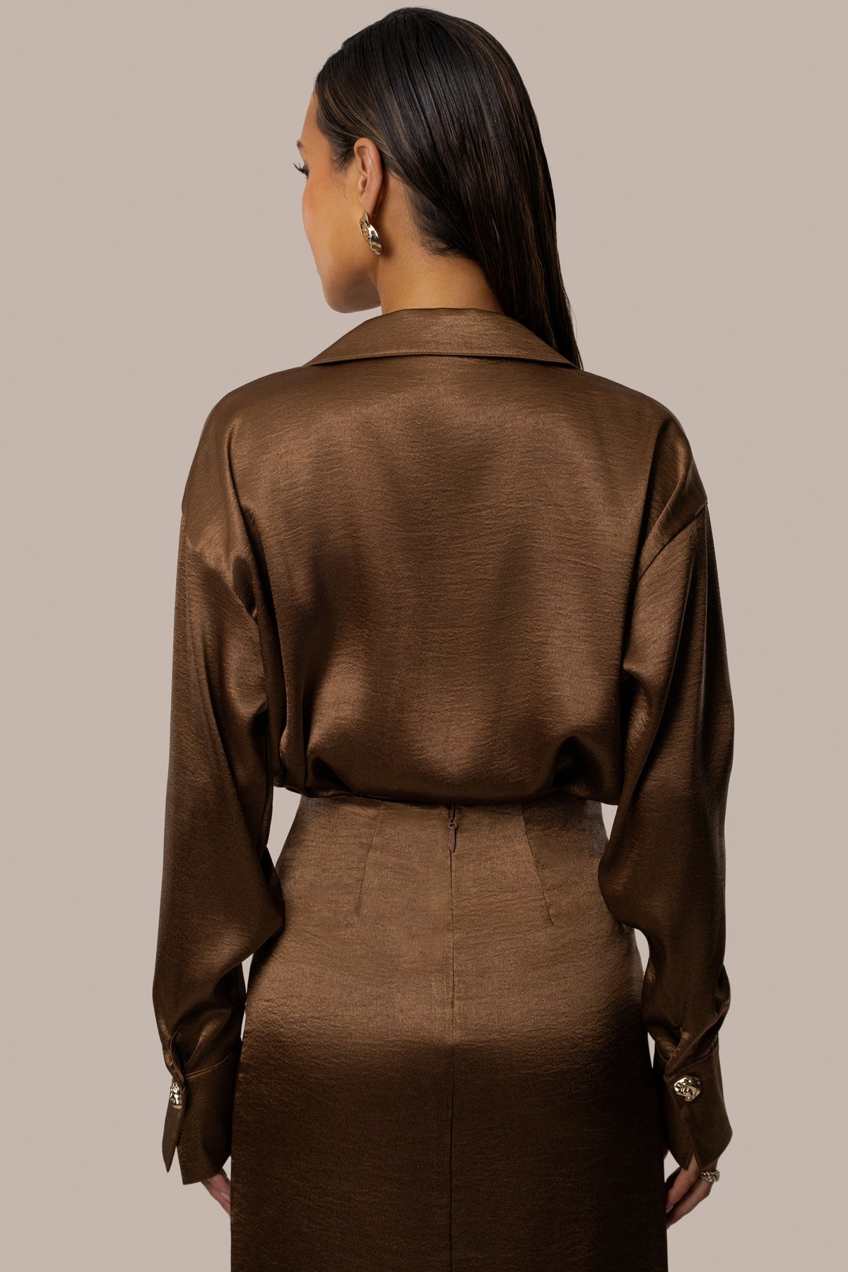 Bronze Dreamer Satin Bodysuit