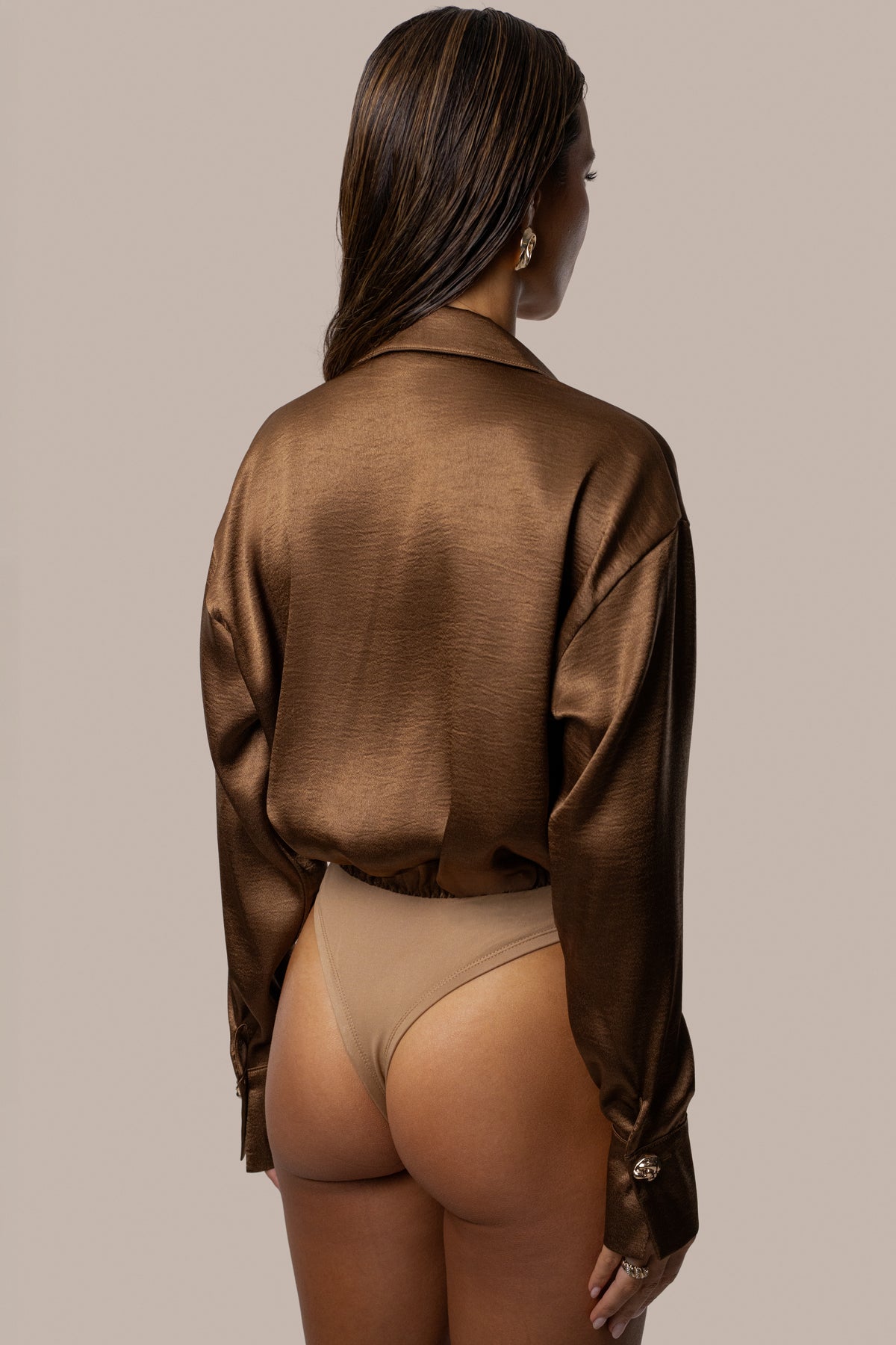 Bronze Dreamer Satin Bodysuit