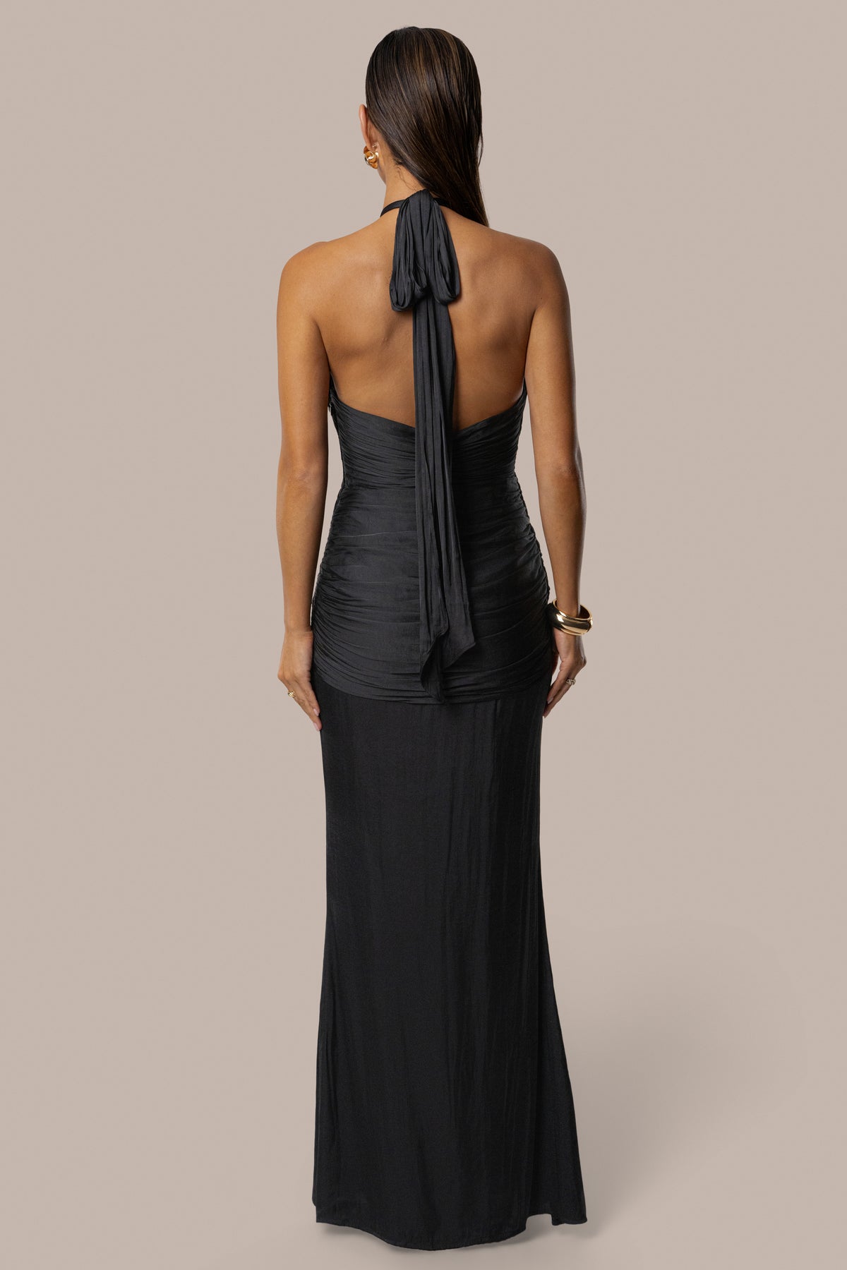 Black Riviera Radiance Maxi Dress