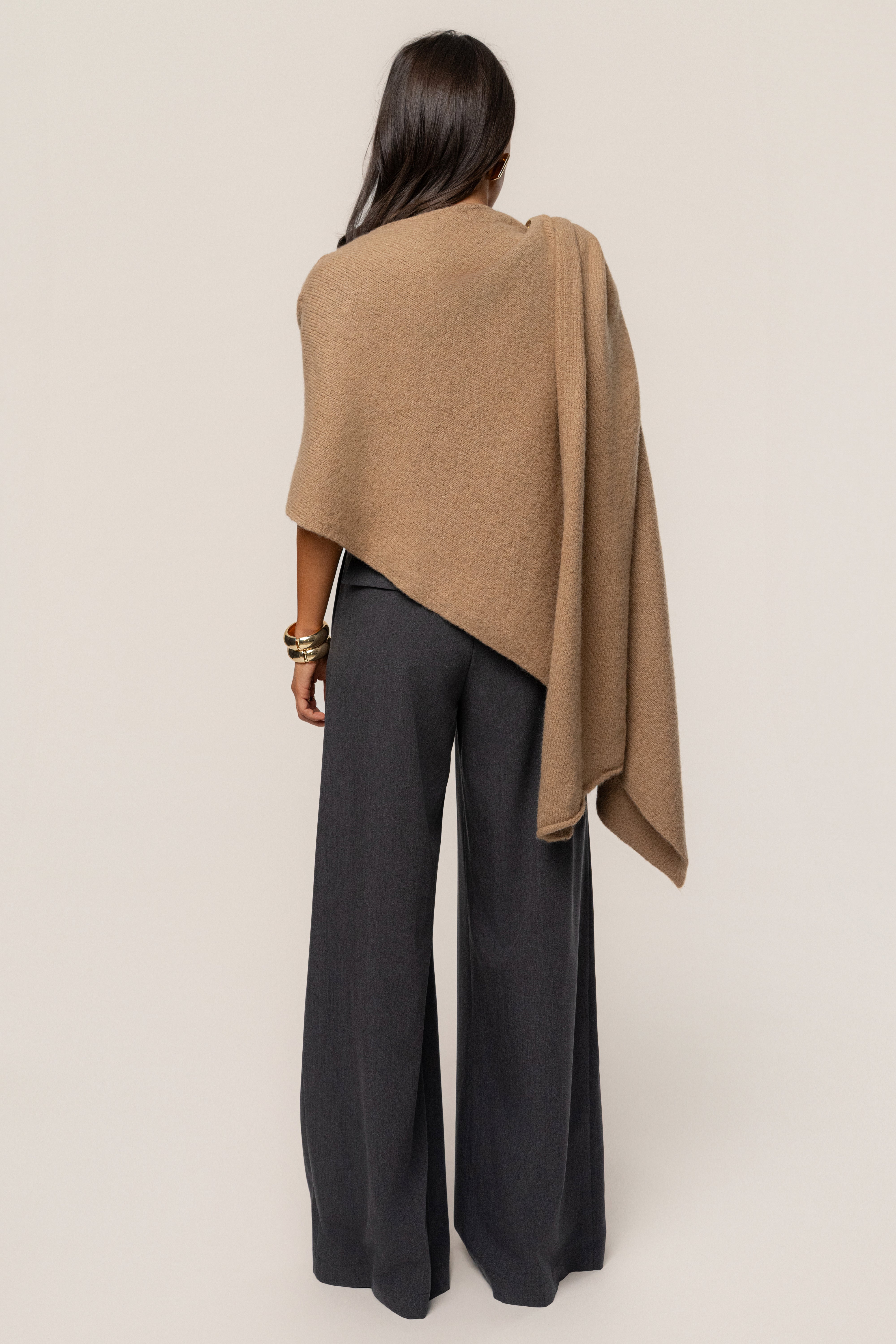 Taupe Radiance Knit Shawl