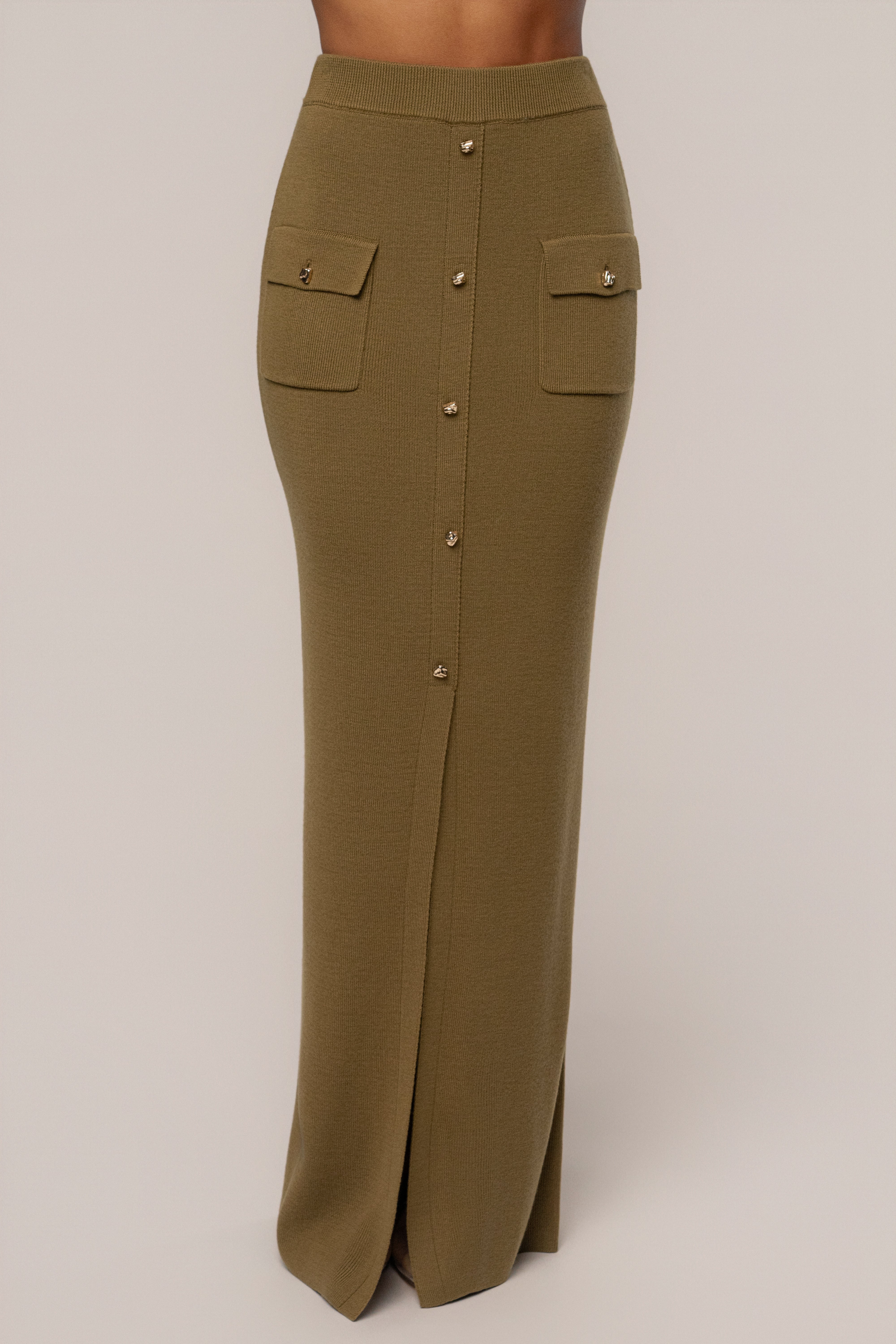 Olive Fall Bliss Maxi Skirt - JLUXLABEL