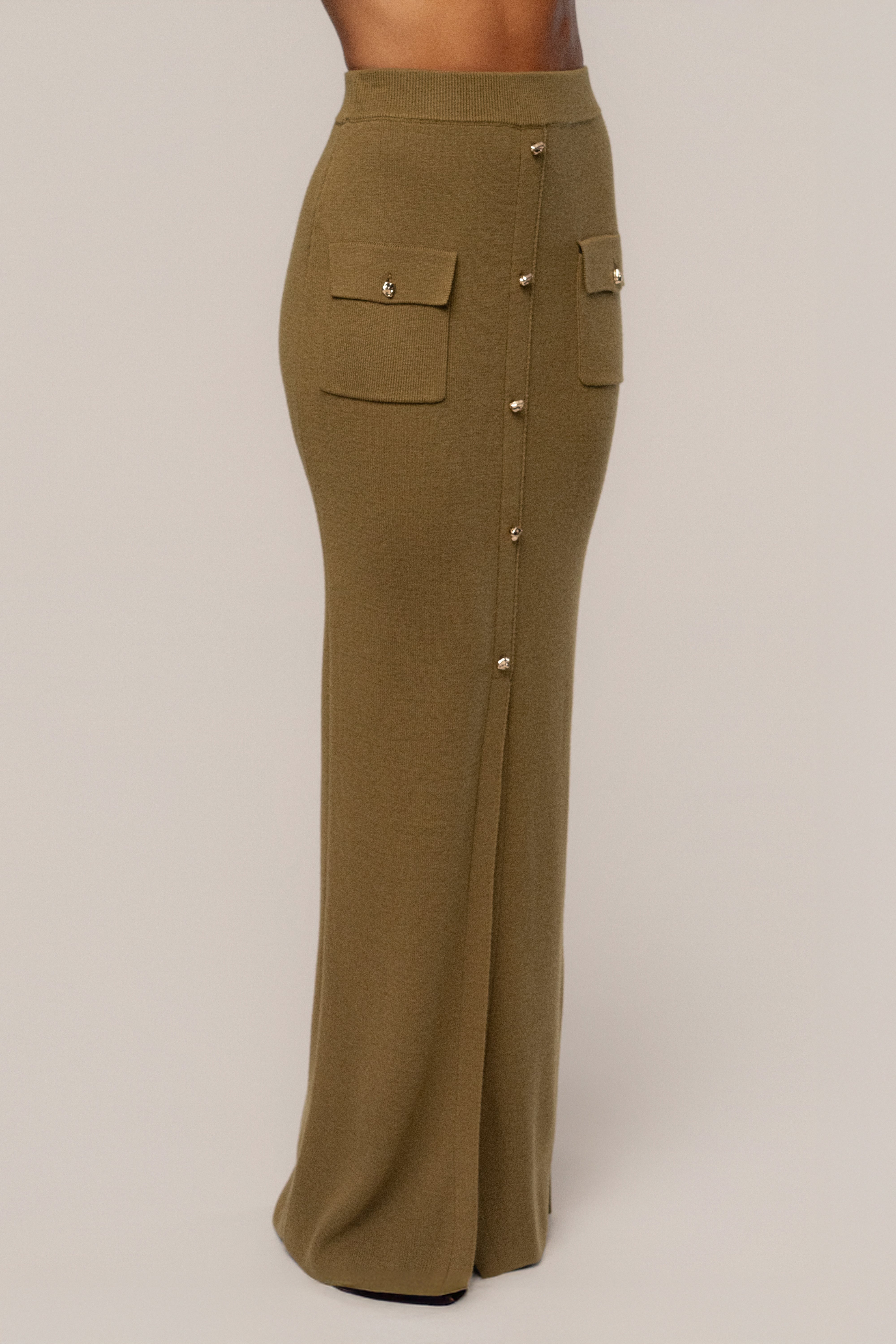 Olive Fall Bliss Maxi Skirt - JLUXLABEL