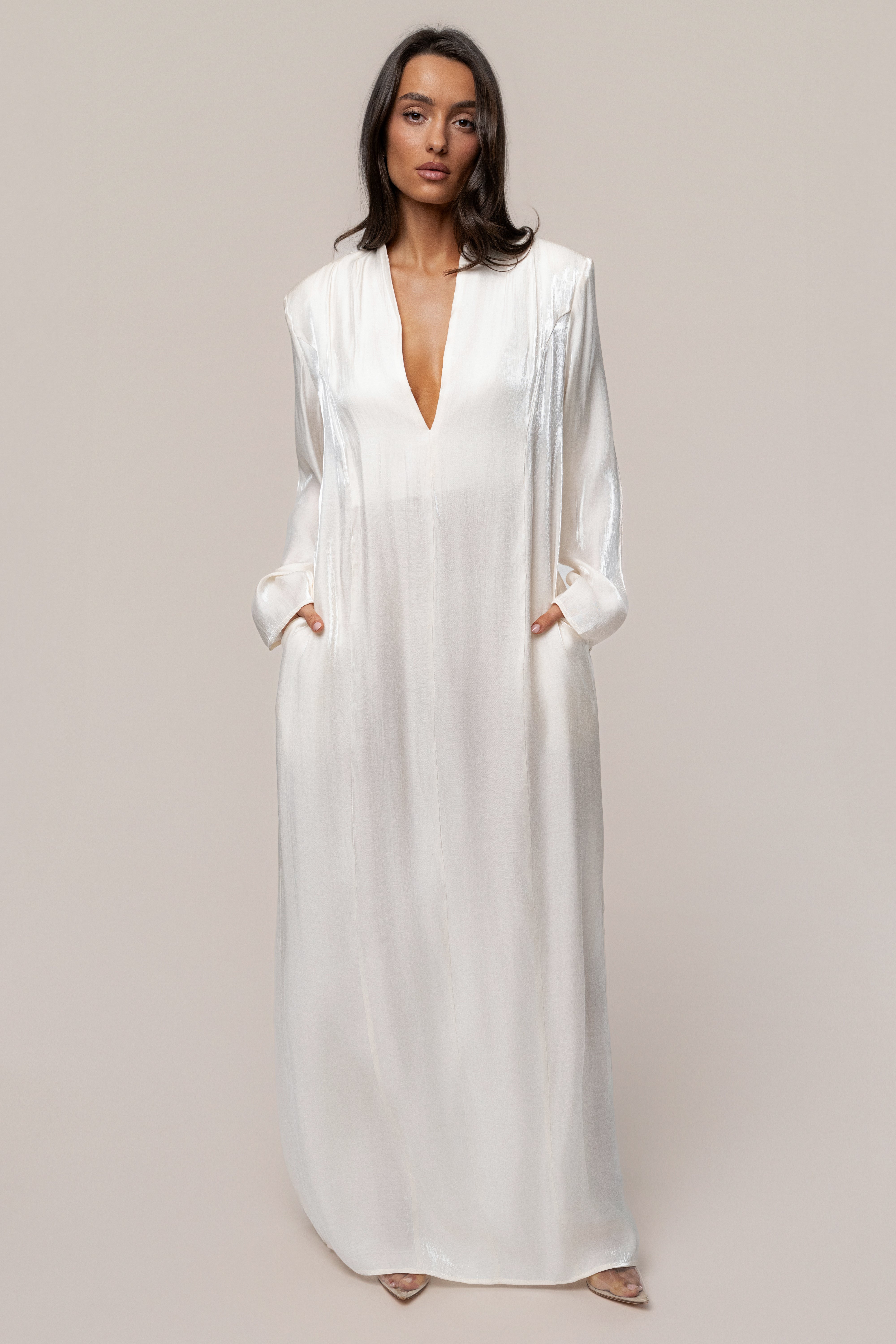 Ivory Evergreen Nights Maxi Dress