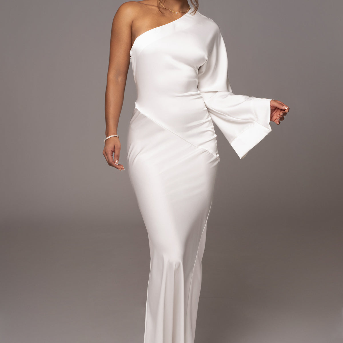 Ivory Femme Drape Maxi Dress