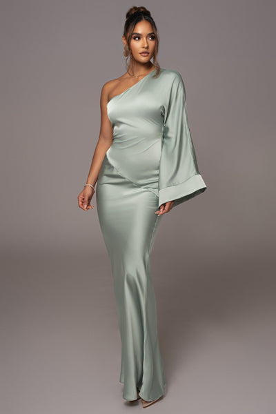 Sage Femme Drape Maxi Dress