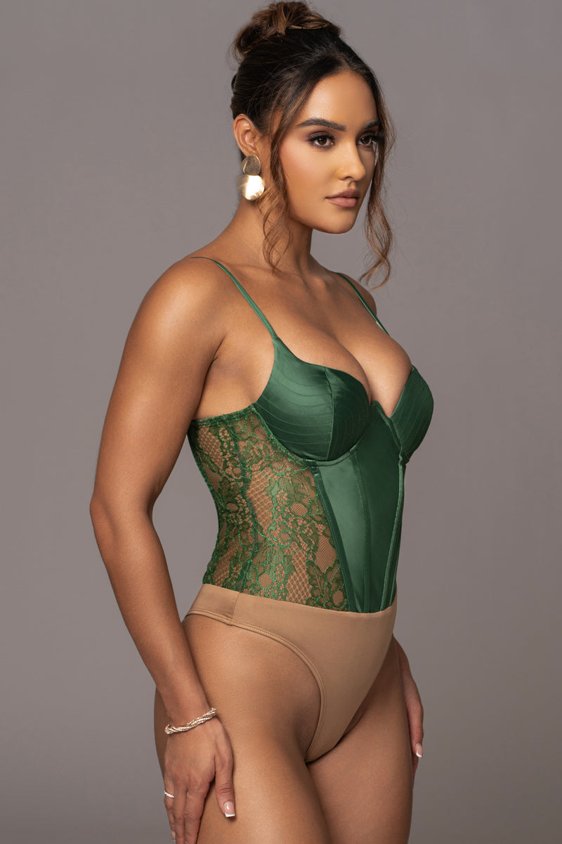 Green Incomparable Lace Bodysuit