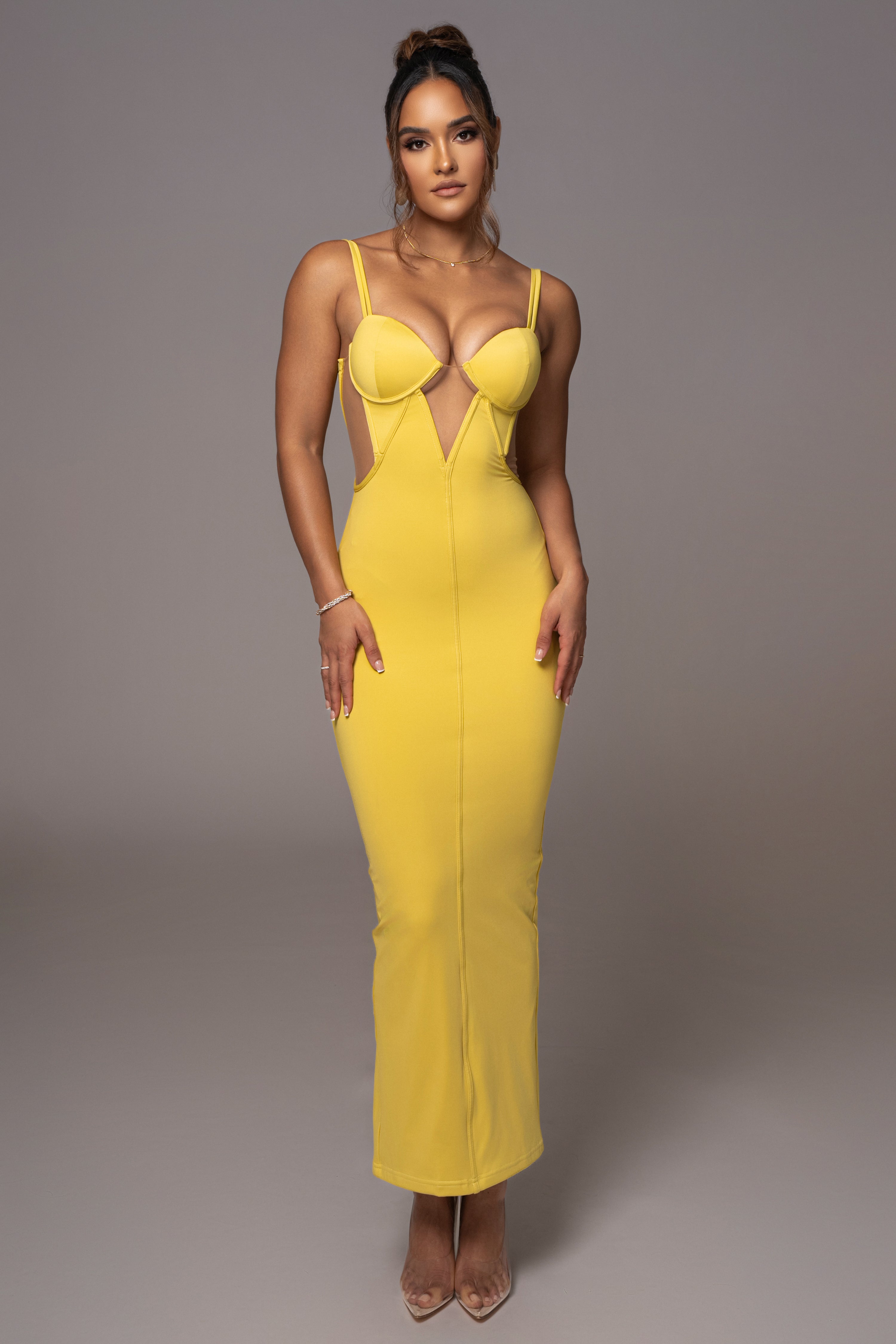 Yellow Enchantment Bustier Maxi Dress - JLUXLABEL