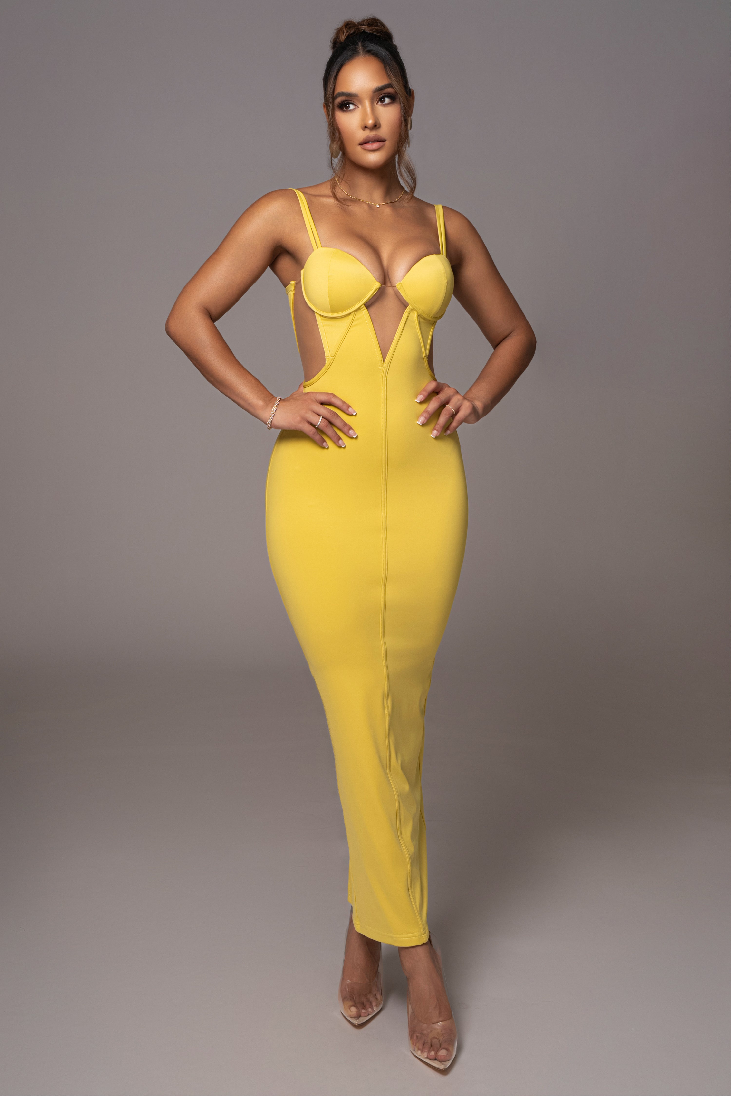 Yellow Enchantment Bustier Maxi Dress - JLUXLABEL