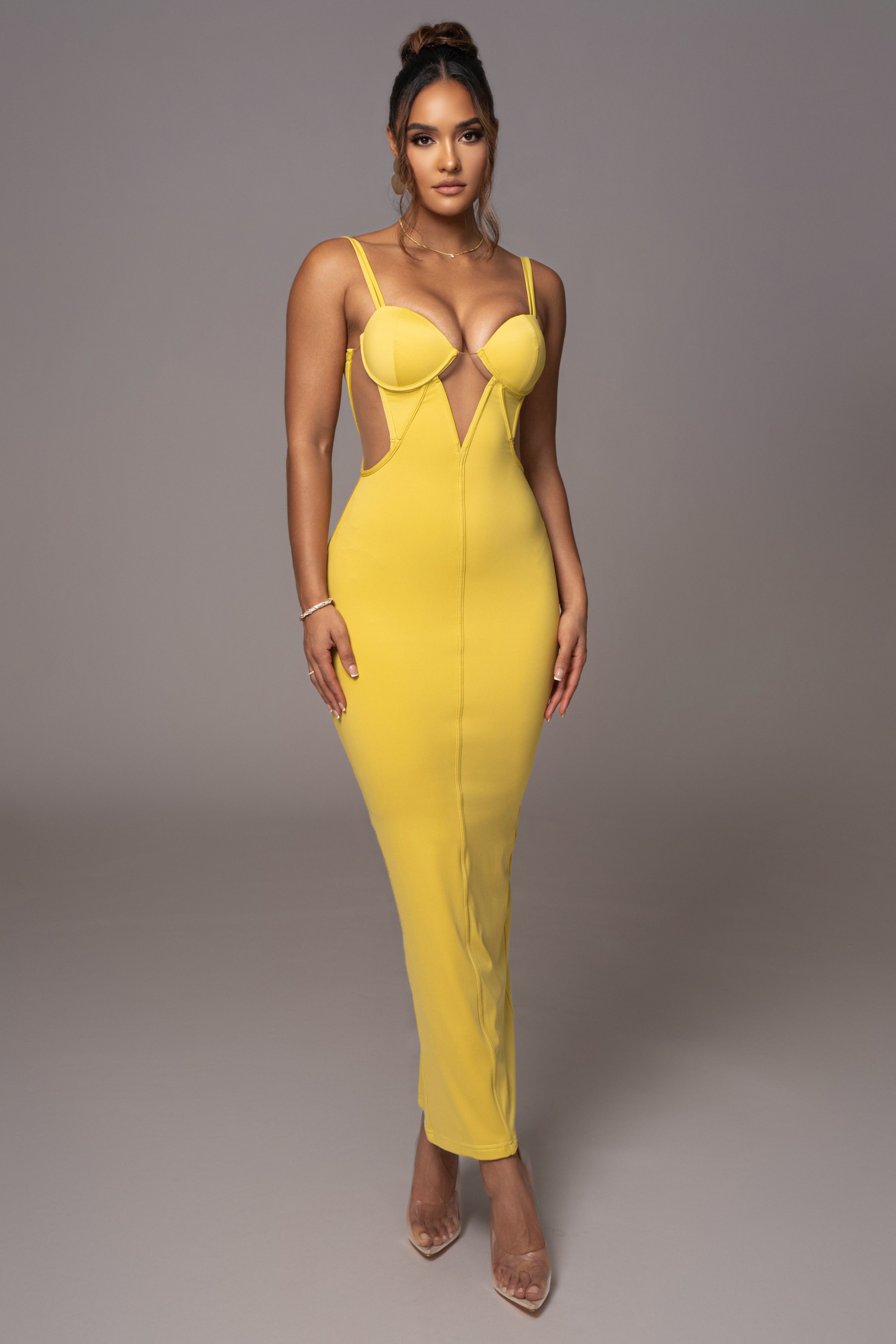 Yellow Enchantment Bustier Maxi Dress - JLUXLABEL