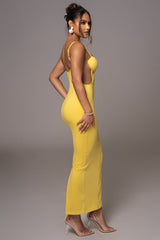 Yellow Enchantment Bustier Maxi Dress - JLUXLABEL