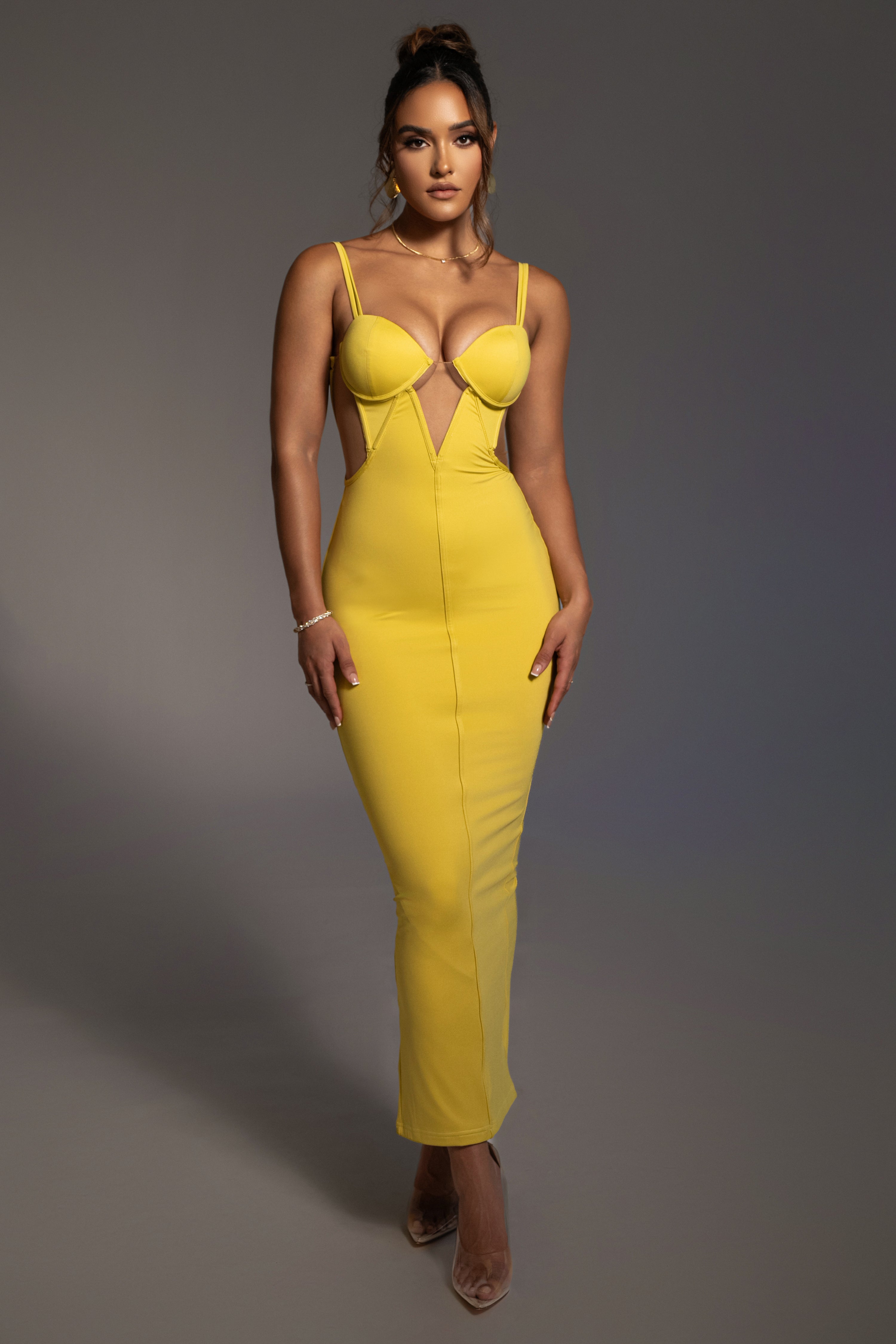 Yellow Enchantment Bustier Maxi Dress - JLUXLABEL