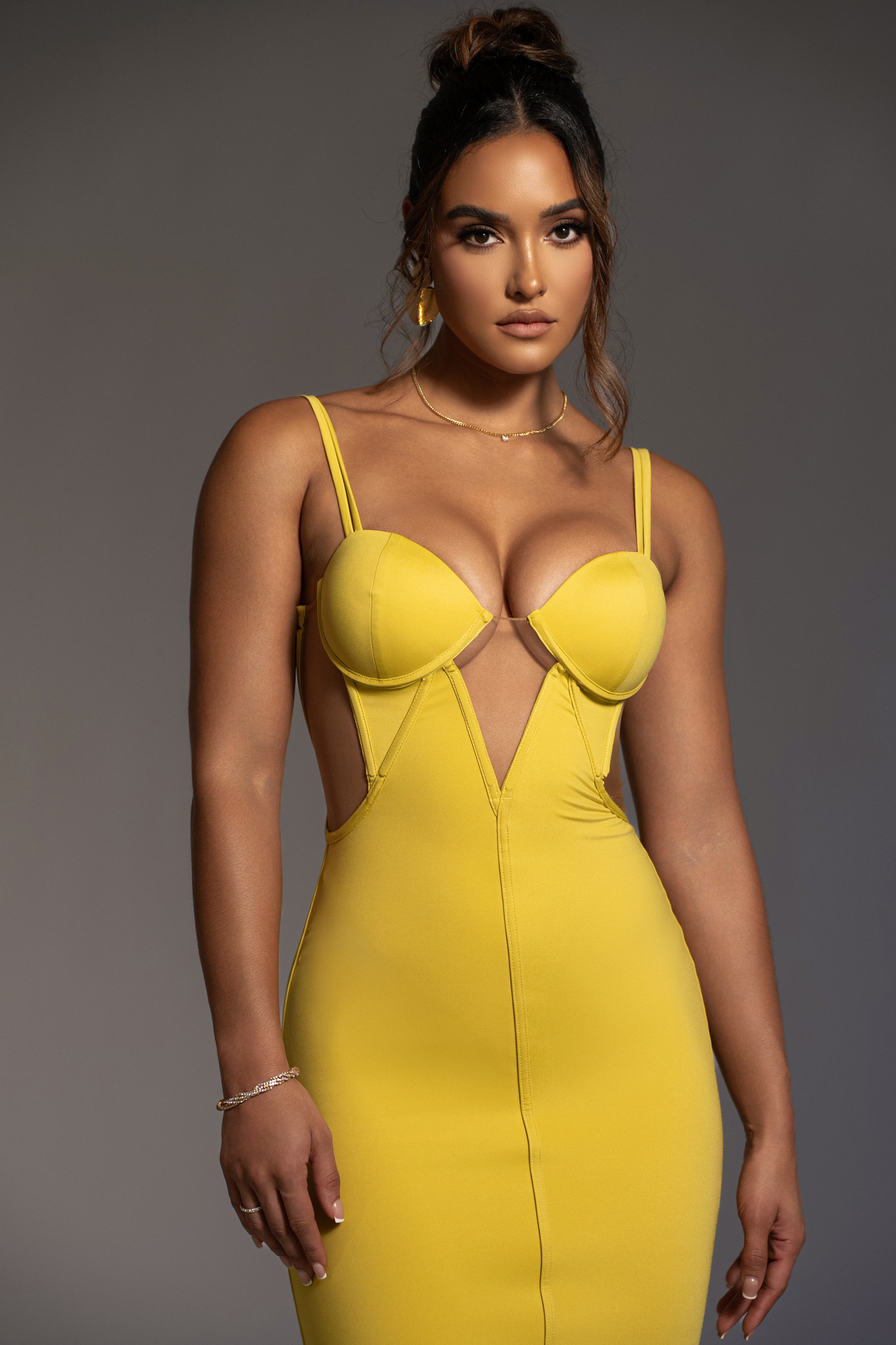 Yellow Enchantment Bustier Maxi Dress - JLUXLABEL